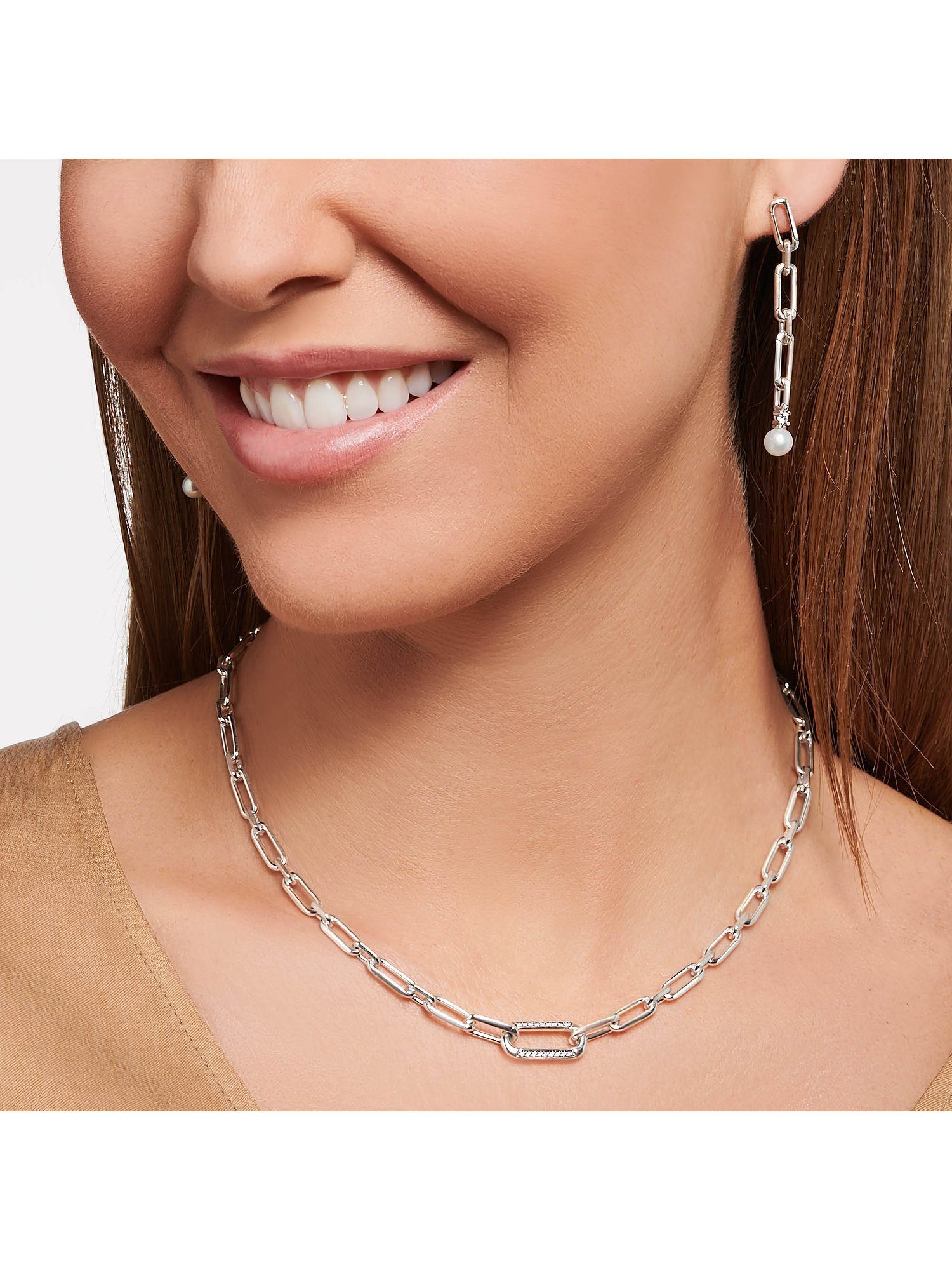 THOMAS SABO Silberkette Thomas Sabo Damen-Kette 925er Silber Zirkonia, Damenschmuck