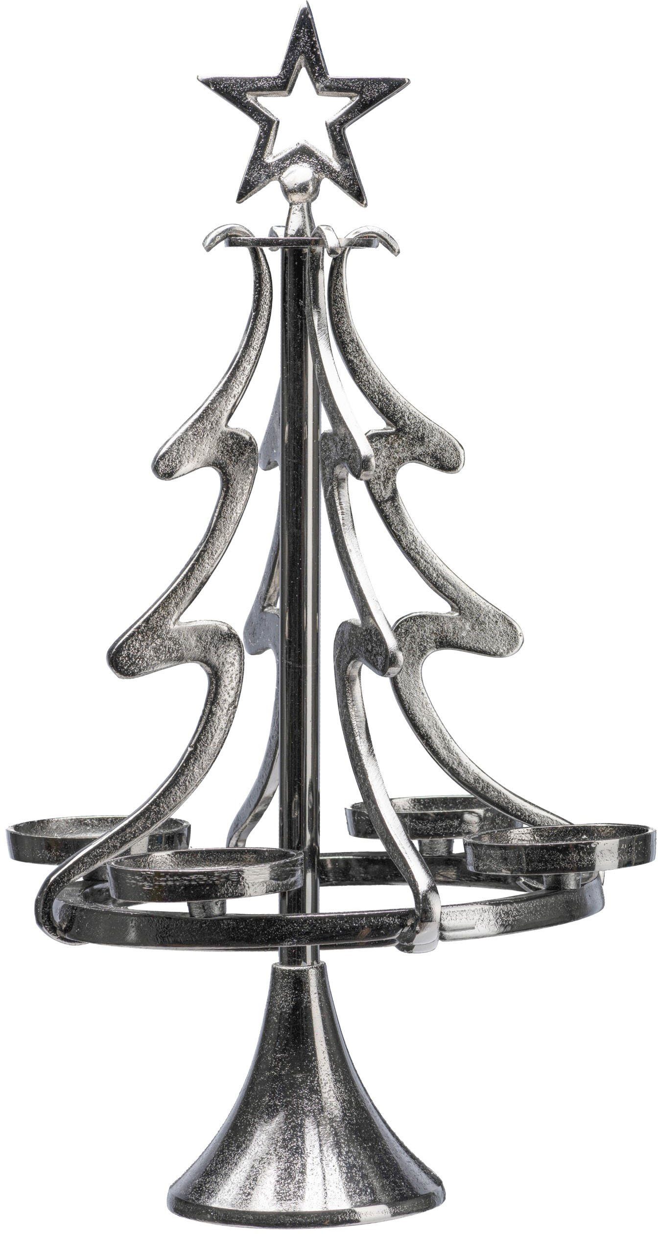 my home Adventsleuchter Tannenbaum, Weihnachtsdeko (1 St), Kerzenständer aus Aluminium, Höhe 99 cm anthrazit | Kerzenständer