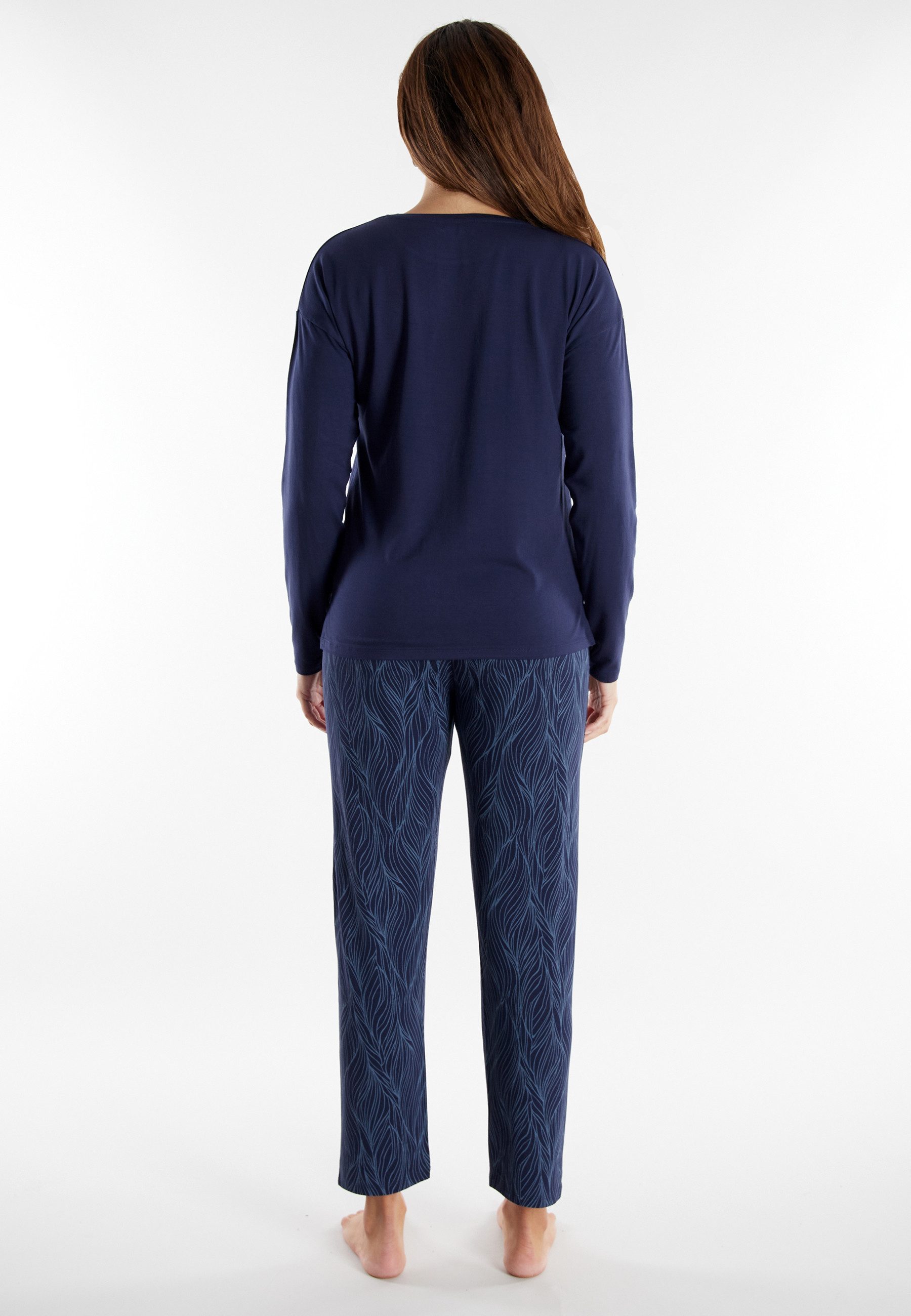 TOM TAILOR Schlafanzug Sitia (2 tlg) Langarm, Rundhalsausschnitt, mit Muster, basic, Viskosemix