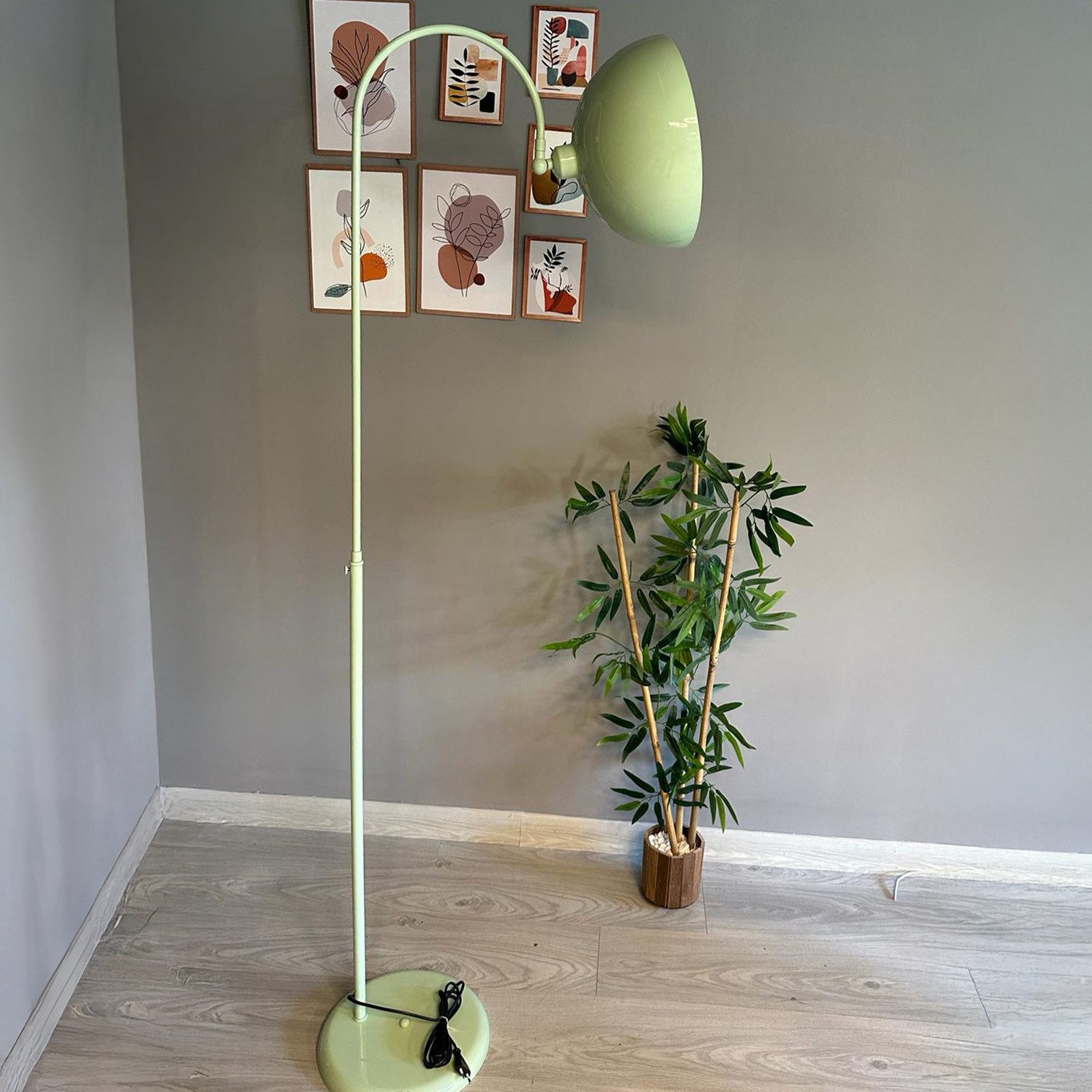 Bamyum Stehlampe Moderne Metall Stehlampe mit Dimmer, ohne Leuchtmittel, verstellbarer Lampenschirm