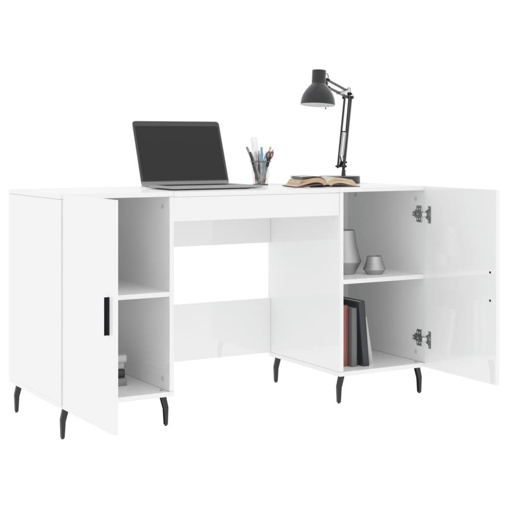 cm Hochglanz-Weiß Hochglanz-Weiß 140x50x75 | Hochglanz-Weiß Holzwerkstoff Schreibtisch vidaXL Schreibtisch