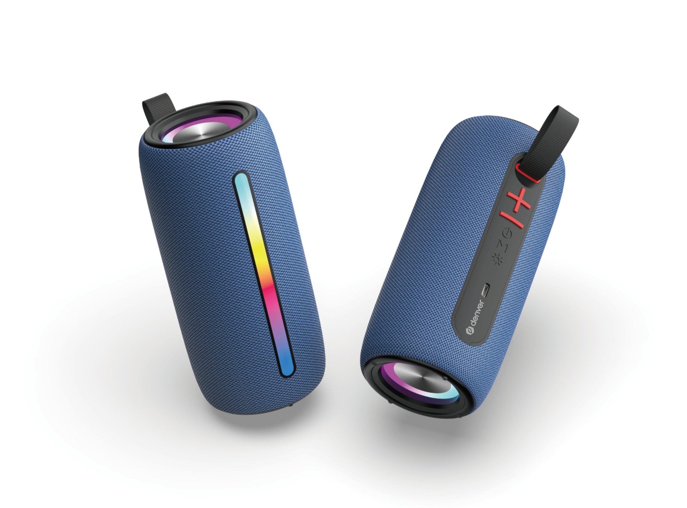 Denver BTL-360BU Bluetooth-Speaker Stereo (2 Lautsprecher) (10 W, RGB- Lichtfunktion, TWS-Funktion, Freisprecheinrichtung)