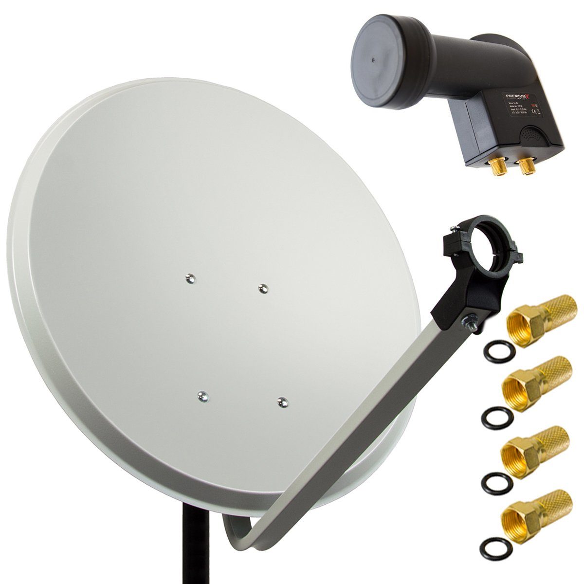 PremiumX »SatellitenKomplettanlage 80cm Satellitenschüssel Aluminium