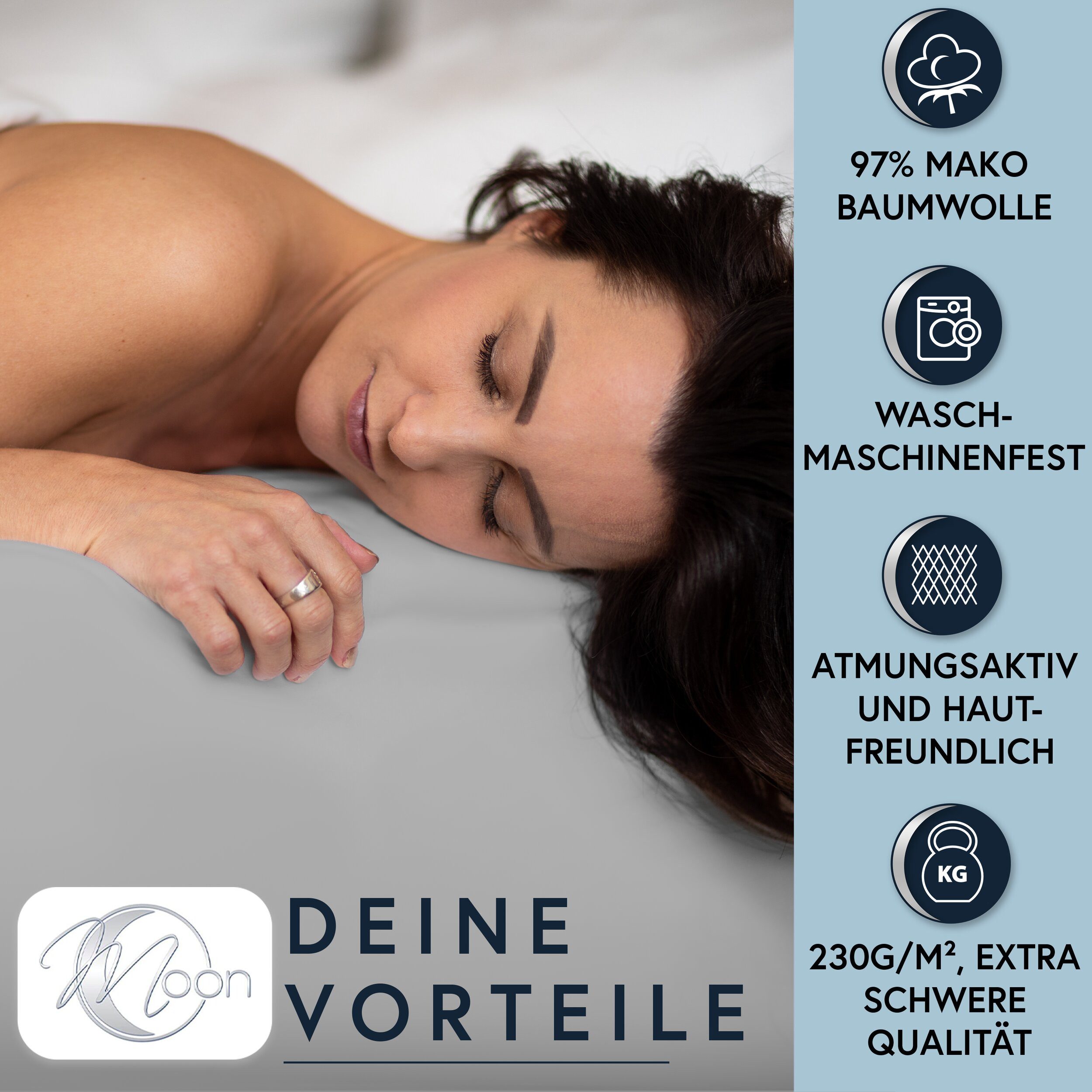 MOON Heimtextilien Spannbettlaken MOON-Luxury Spannbettlaken Jersey Stretch günstig online kaufen