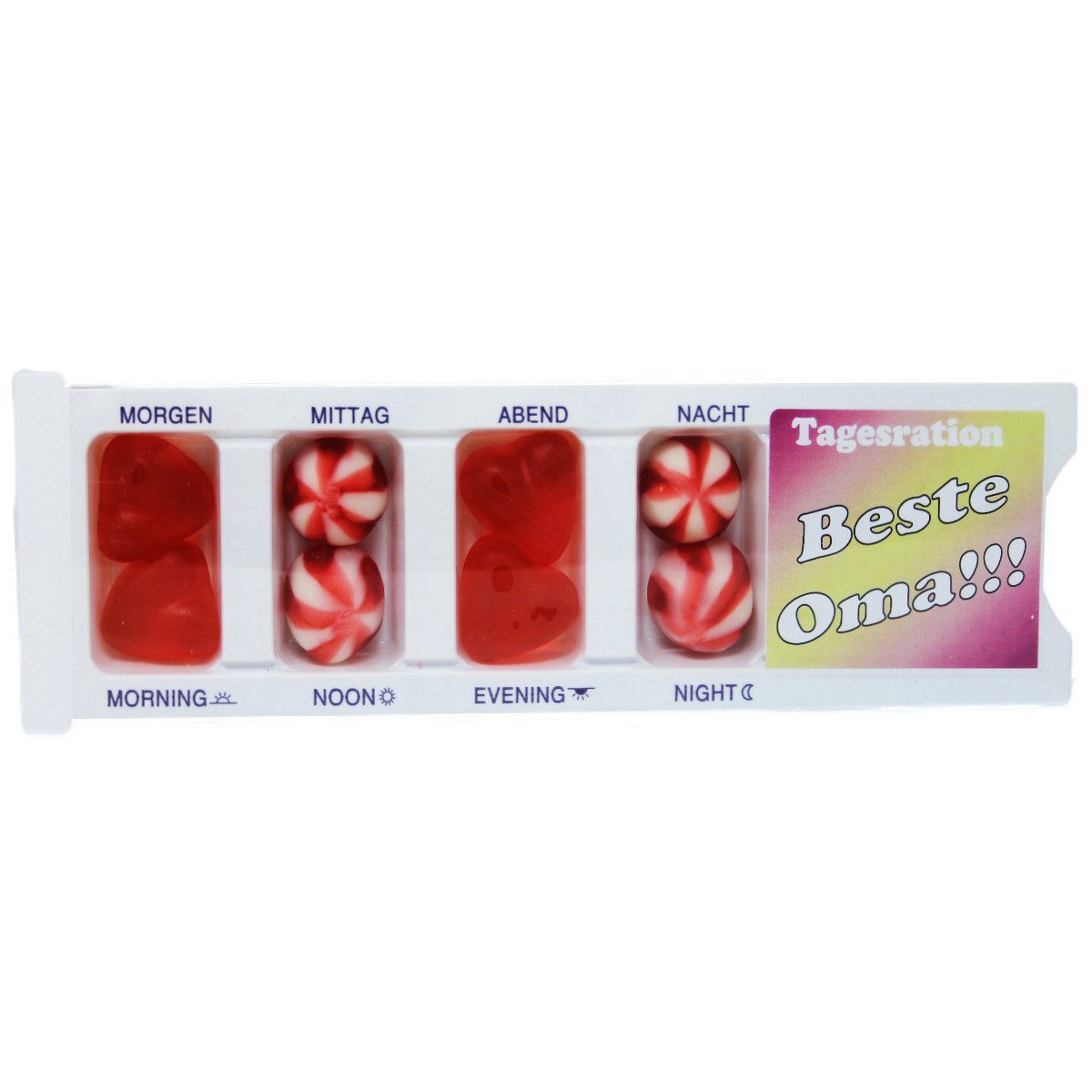 Fruchtgummi Bären & Co. Süßigkeit, Tablettenbox Beste Oma gefüllt mit Fruchtgummi Scherzartikel 25g
