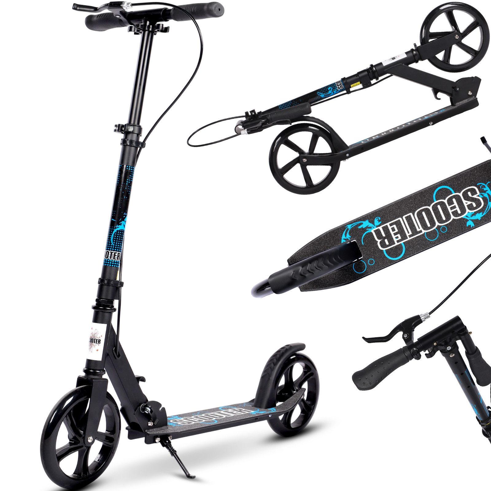 H.yeed Tretroller Kick Scooter für Kinder, Jugendliche und Erwachsene, Höhenverstellbarer Cityroller für Jungen und Mädchen 8+