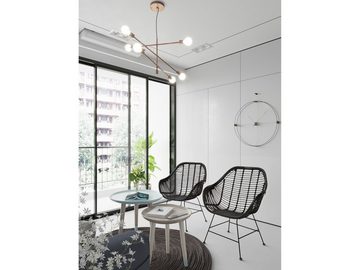 loft24 Rattanstuhl Kegan (Set, 2 St), Sitzhöhe 45 cm, Essyimmerstühle mit Metallgestell