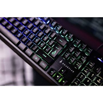 Surefire SureFire Multimedia-RGB-Gaming-Metalltastatur, Tastatur (Beleuchtet, Multimediatasten)