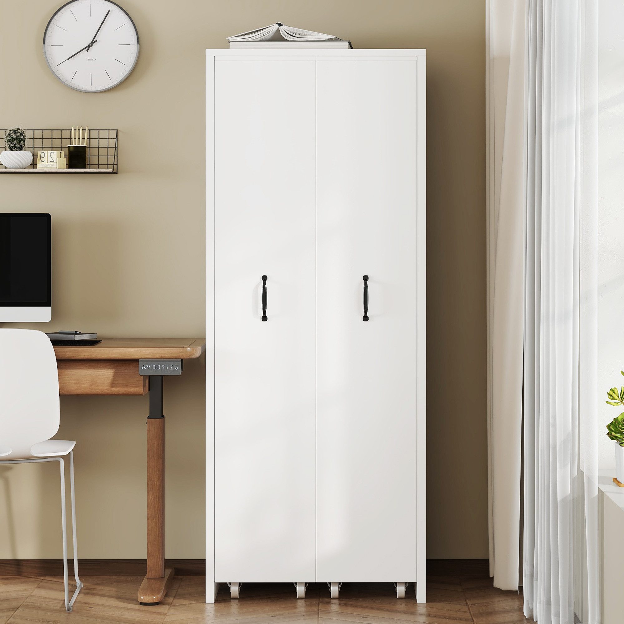 MODFU Hochschrank mit Rollen (Erweiterbares Highboard, 1-St., 4 Ebenen, MDF günstig online kaufen