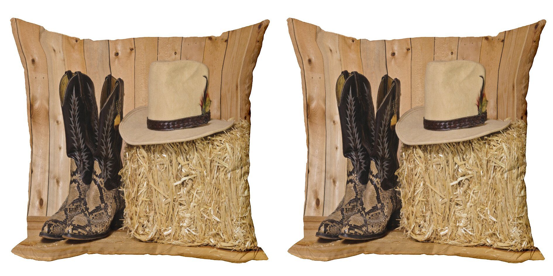 Stück), Texas Accent Cowboy Digitaldruck, Kissenbezüge Western Abakuhaus (2 Doppelseitiger Modern Snake