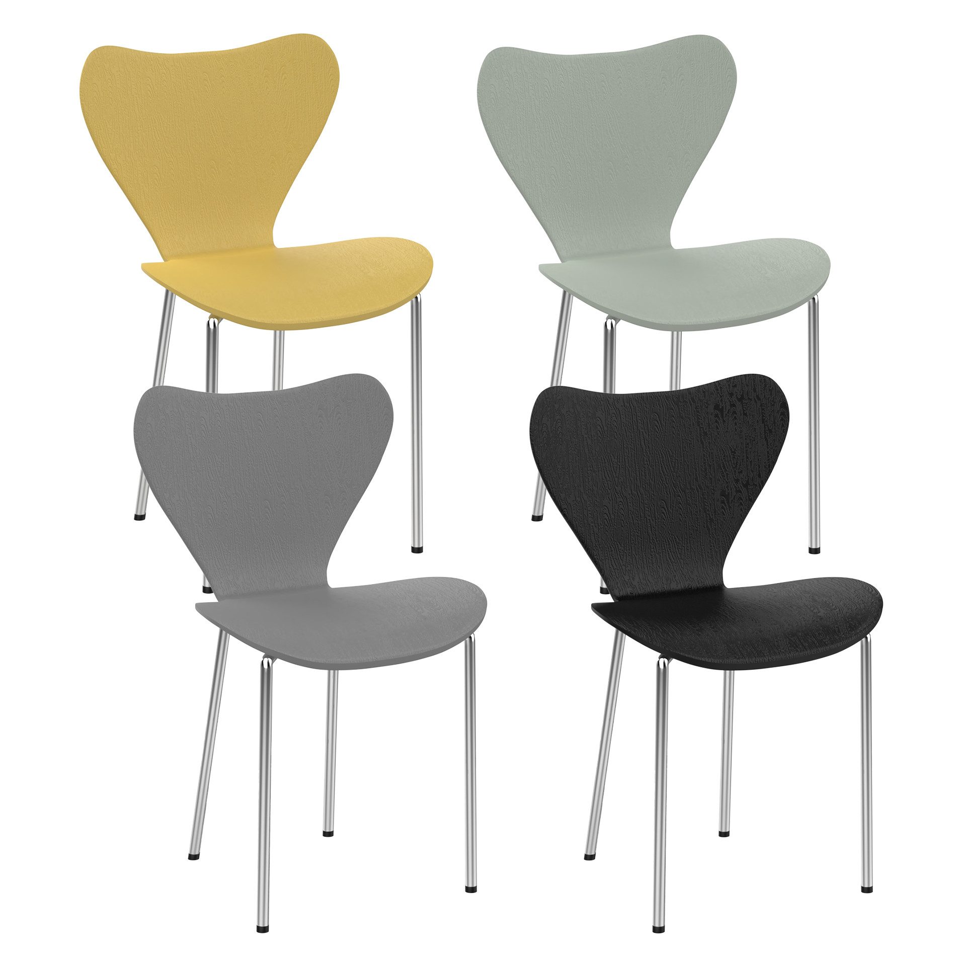 JEOBEST Stapelstuhl 4er Set Stapelstühle Esszimmerstuhl Stuhl, Küchenstuhl Wohnzimmerstuhl, (4 St) Stuhlbeine aus Metall, Ergonomisch, aus PP