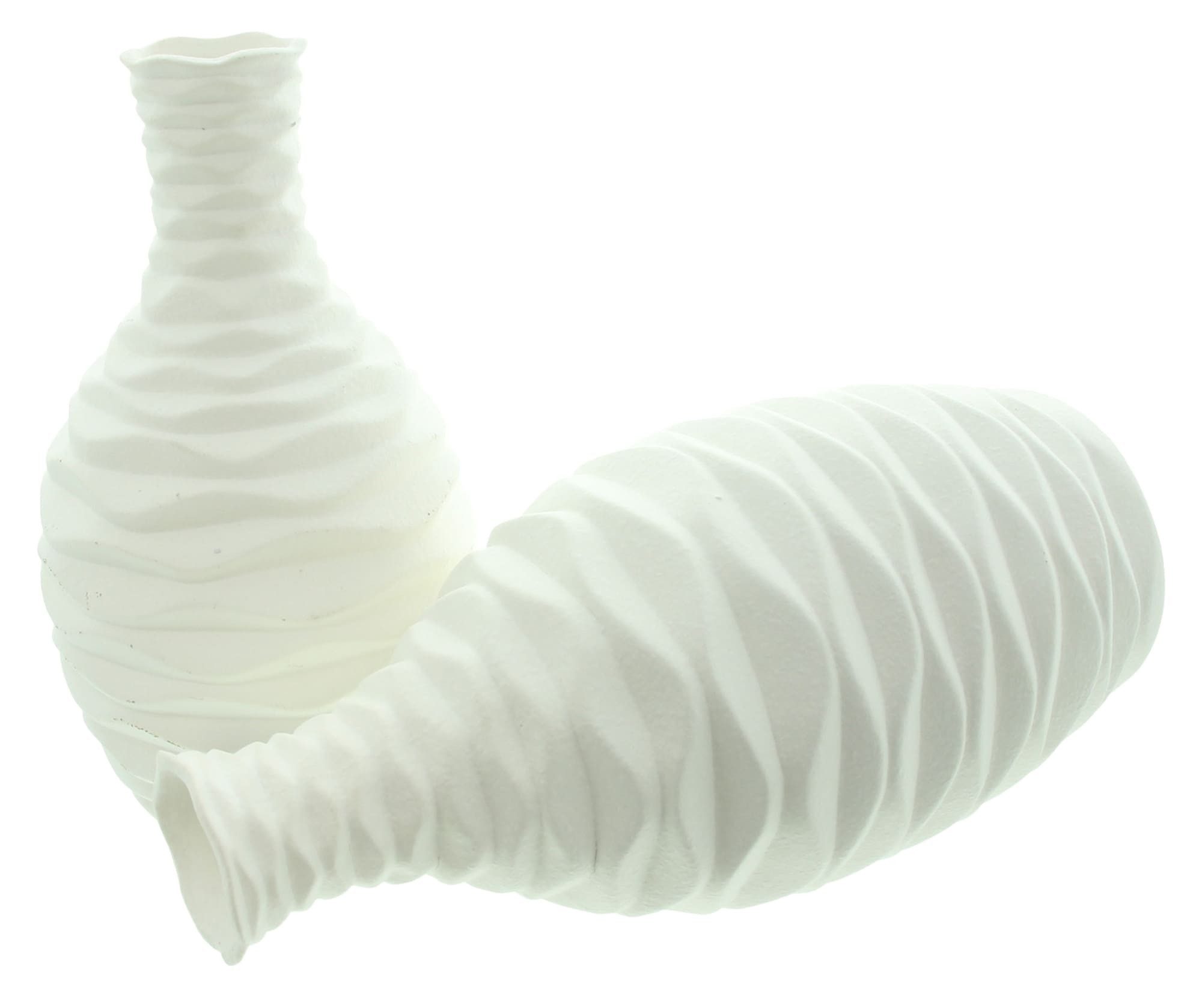 Dekoleidenschaft Dekovase "White" aus Porzellan, creme-weiß, Blumenvase, Vasen-Set, Tischvase (2 St., im Set), 24 + 28 cm hoch