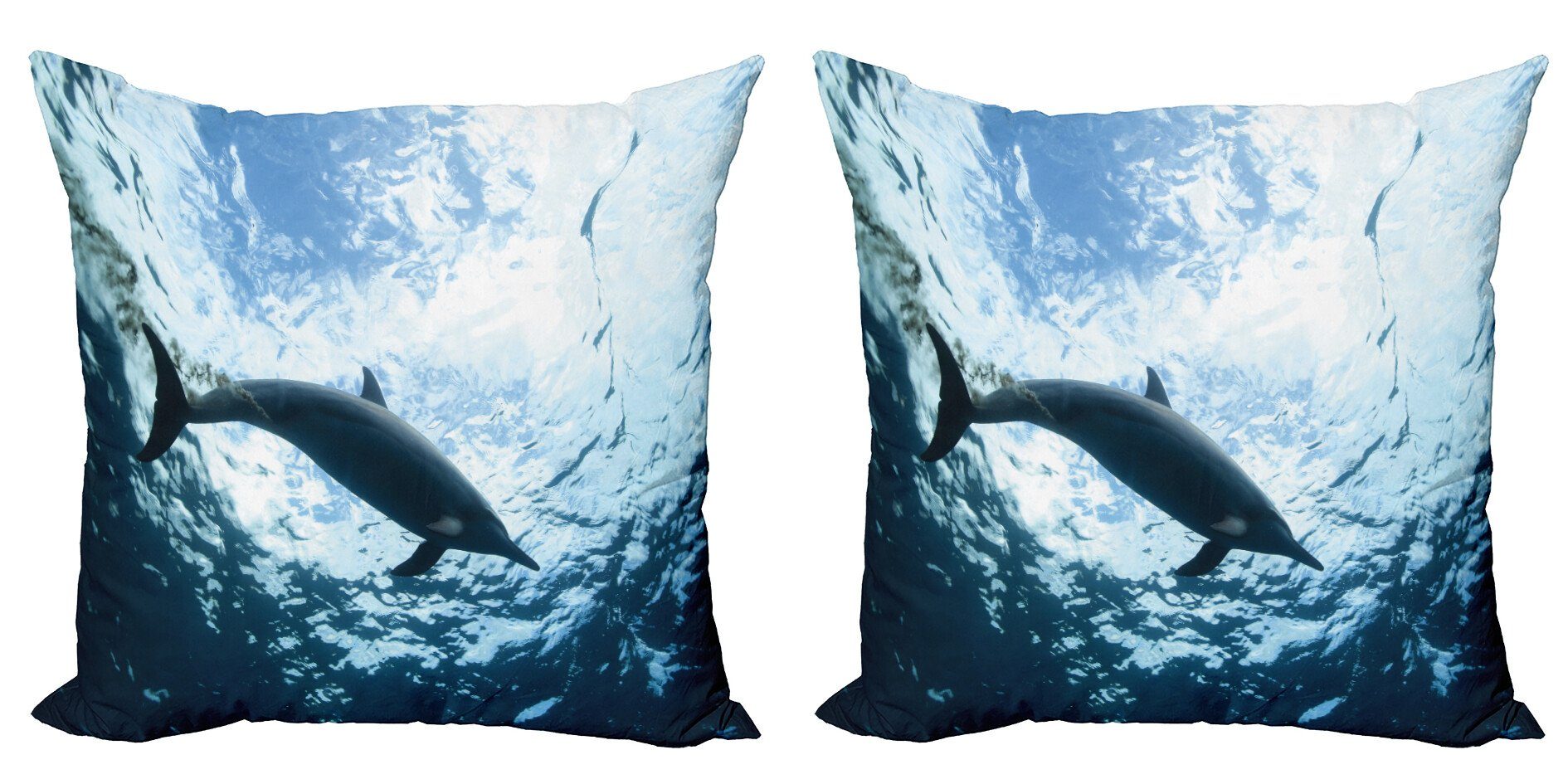 Accent Digitaldruck, Kissenbezüge Stück), (2 Tierdruck Schwimmen-Delphin Abakuhaus Doppelseitiger Modern