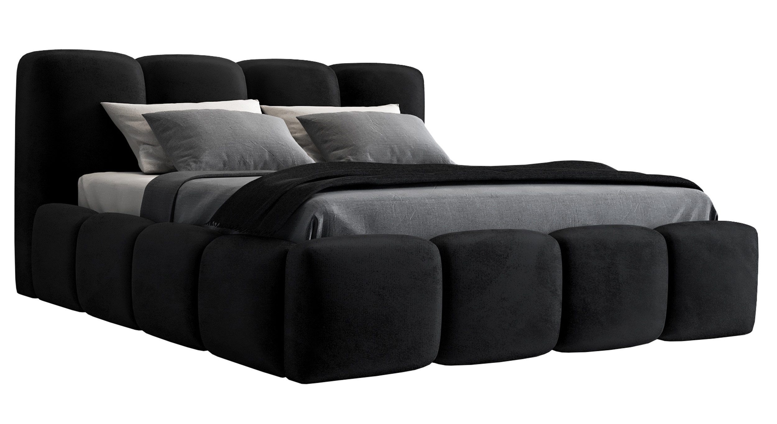 A&J MöbelLand GmbH Polsterbett DONA-OM mit Lattenrost und Bettkasten. (Bett mit Kopfteil. Lattenrost und Bettkasten Inclusive! Viele Varianten zur Auswahl – wählen Sie Größe und Farbe!, TOP ANGEBOT), Länge: 220 cm Höhe Kopfteil: 100 cm