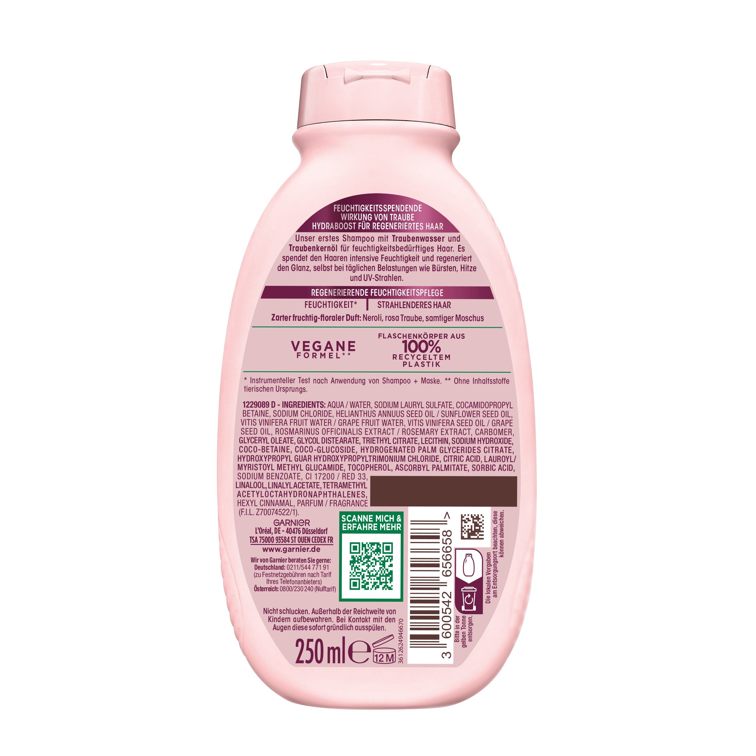 GARNIER Haarshampoo Garnier Wahre Schätze Traube Hydraboost Shampoo (6er Packung)