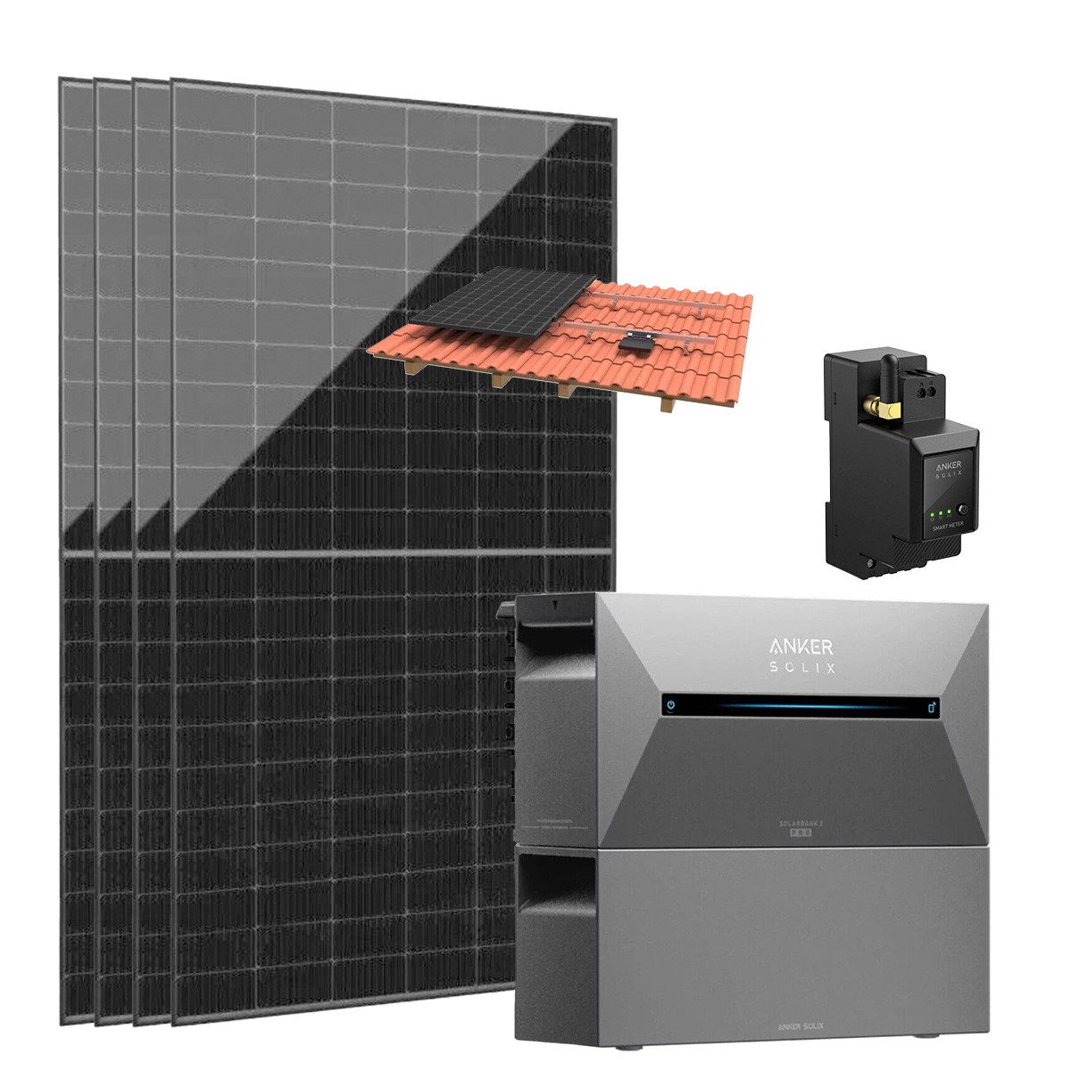 ANKER SOLIX Balkonkraftwerk 2000W Balkonkraftwerk Anker Solarbank 3 E2700 Pro und BP2700 0% MwSt