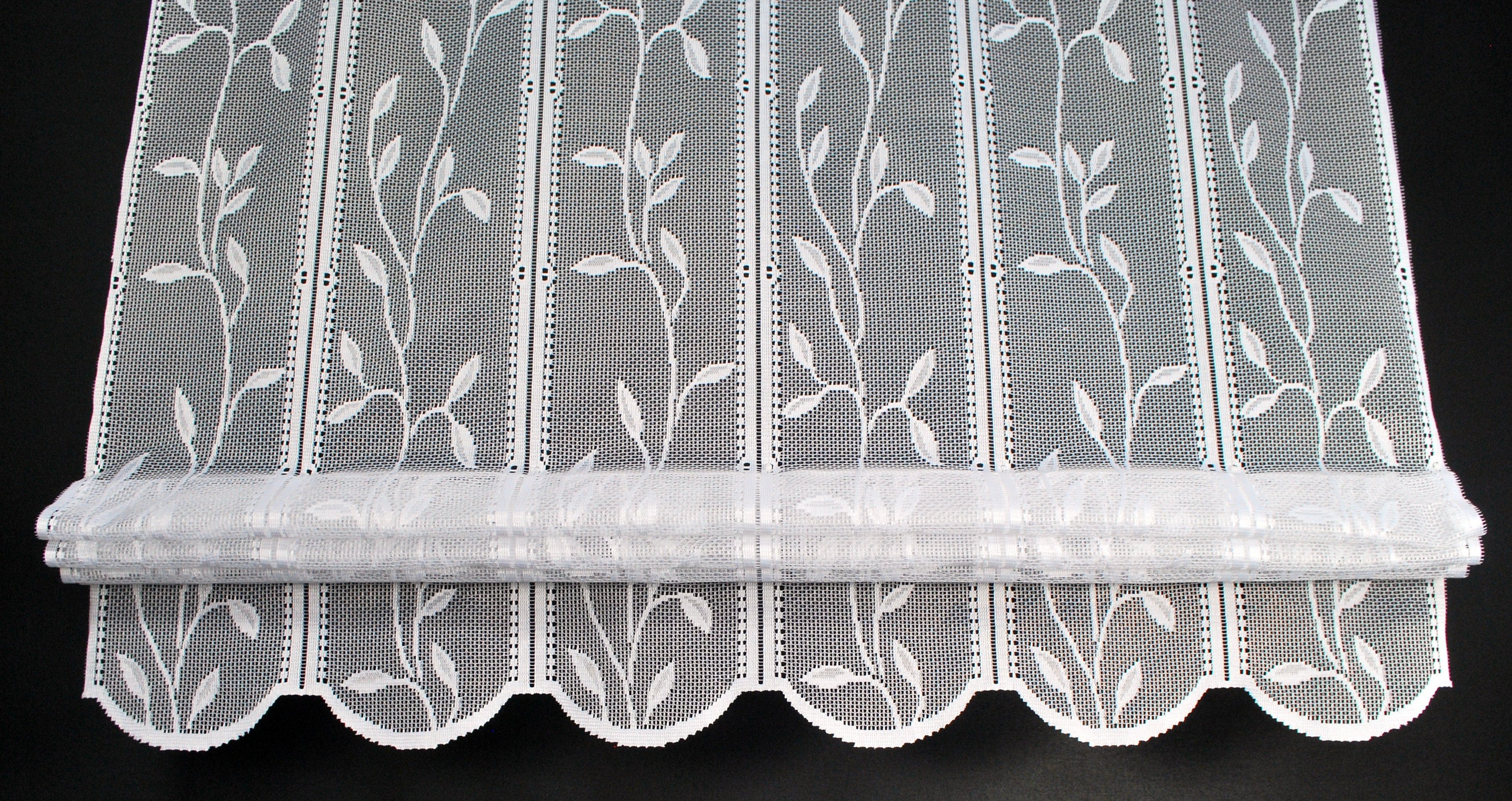 Gardinen Kranzusch Scheibengardine Raffrollo Blätterranke (1 St), Stangendu günstig online kaufen