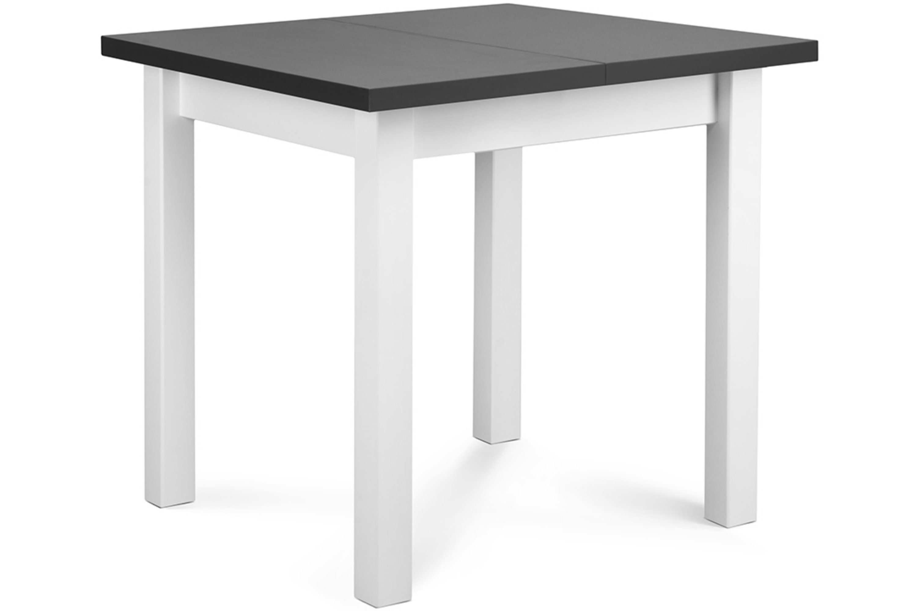 Konsimo Esstisch SALUTO Esszimmertisch Küchentisch 80x80cm, ausziehbar bis 110cm, quadratisch weiß / grau | weiß | grau