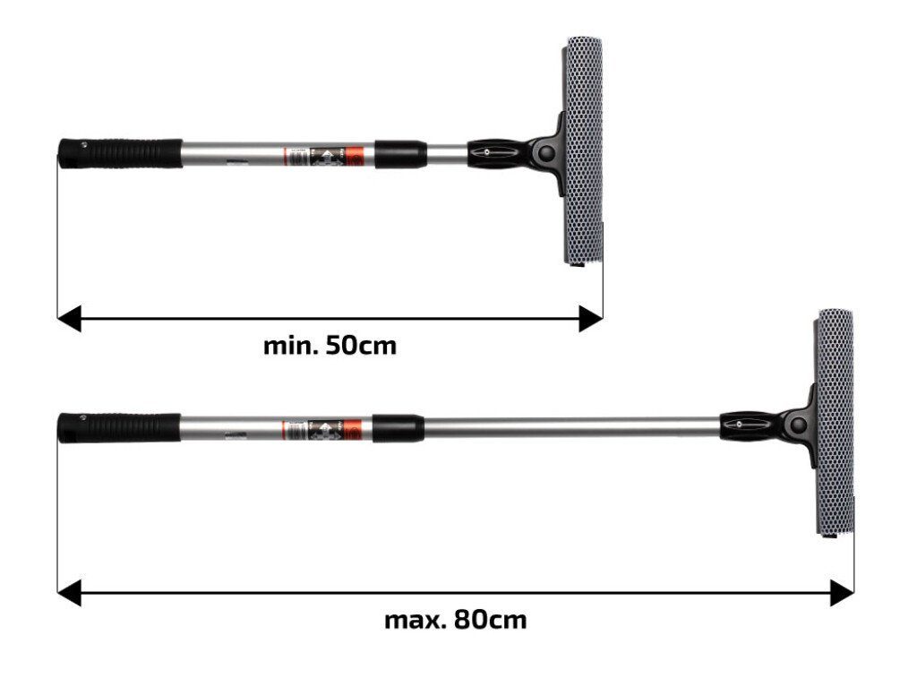 HEYNER Autowaschbürste Auto Scheibenreiniger Windschutzscheiben 50-80cm Alu- Teleskop+Schwamm