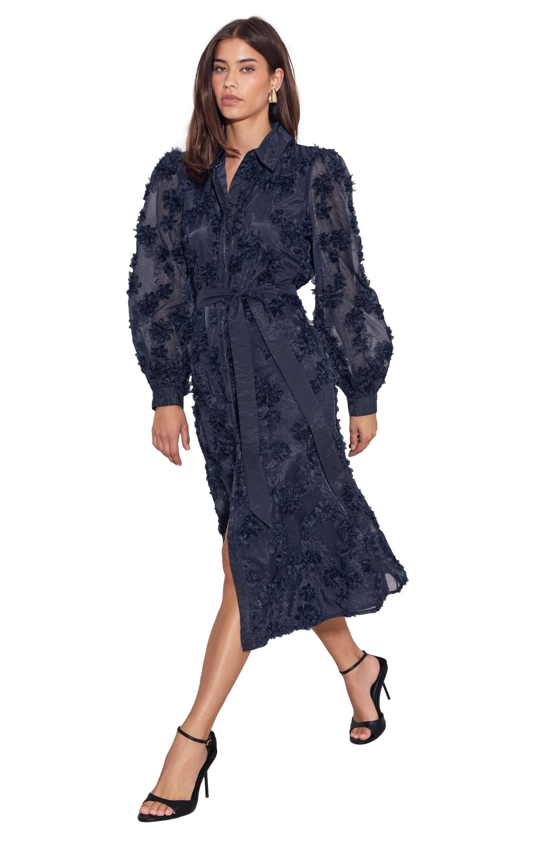 LIPSY Abendkleid Lipsy strukturiertes Fit-+Flare-Hemdblusenkleid (1-tlg)