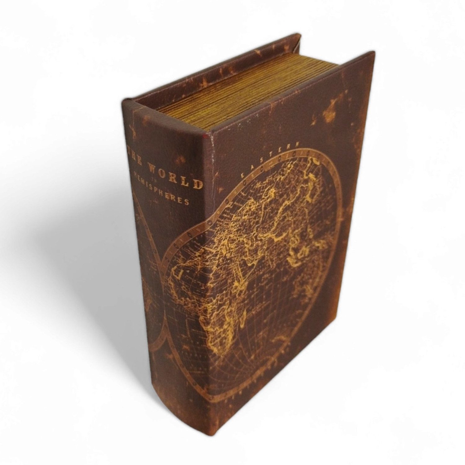 FTWdesign Aufbewahrungsbox Kleine Aufbewahrungsbox Bücher Box aus Papier in Braun/Gold
