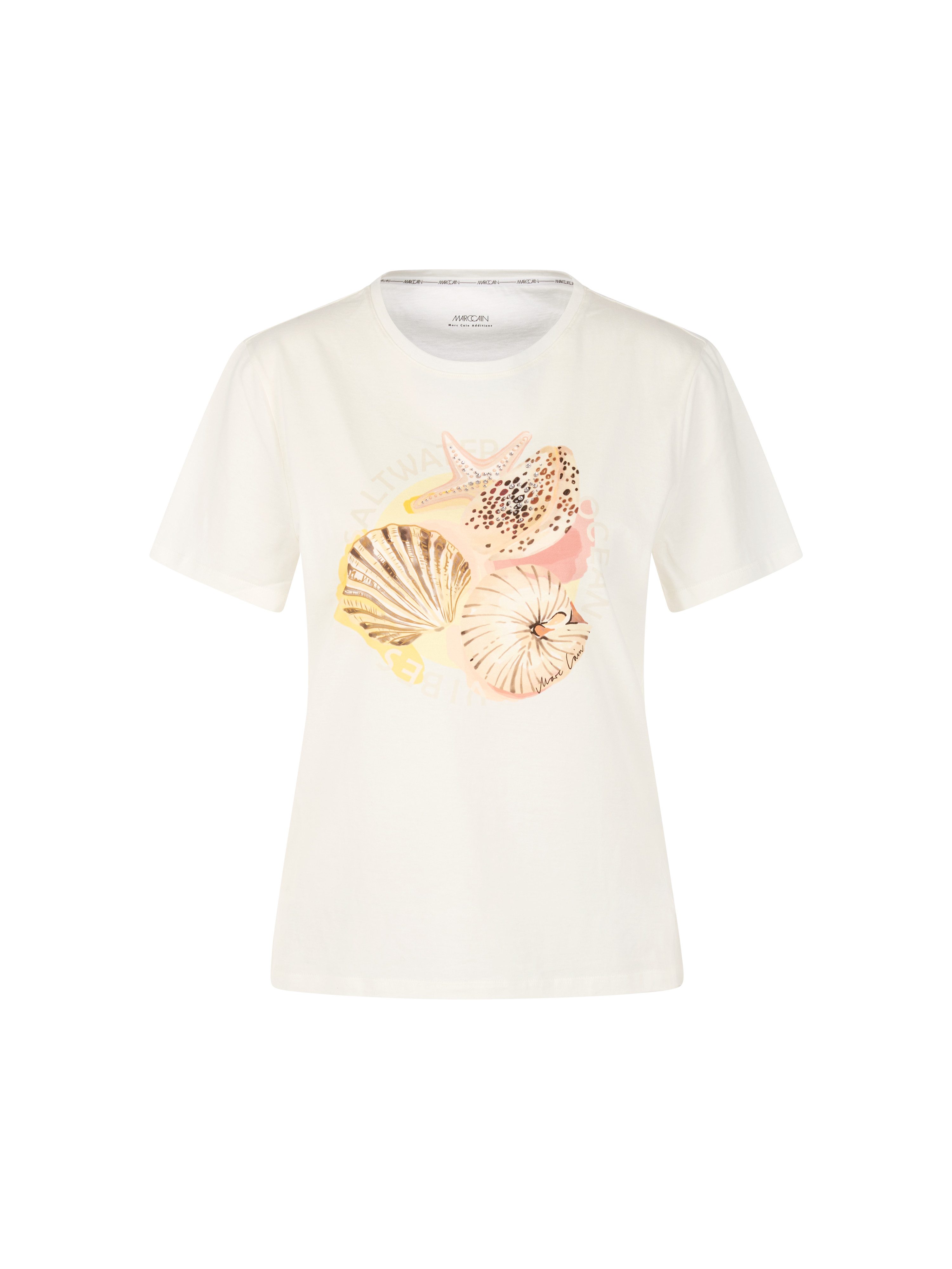 Marc Cain T-Shirt Blazing Sun Premium Damenmode mit modischem Muschelprint