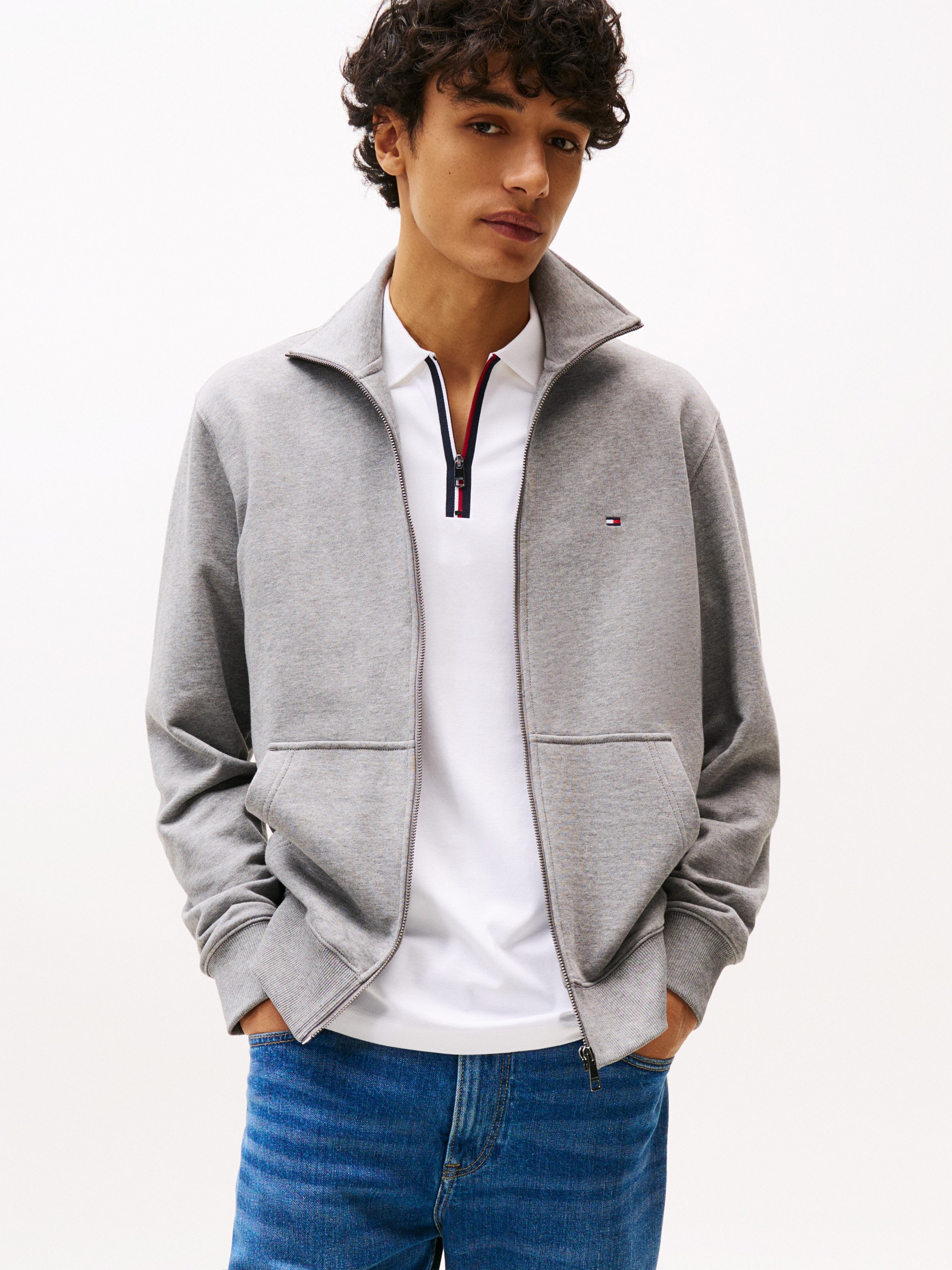 Tommy Hilfiger Sweatjacke ESSENTIAL TERRY ZT STAND COLLAR günstig online kaufen