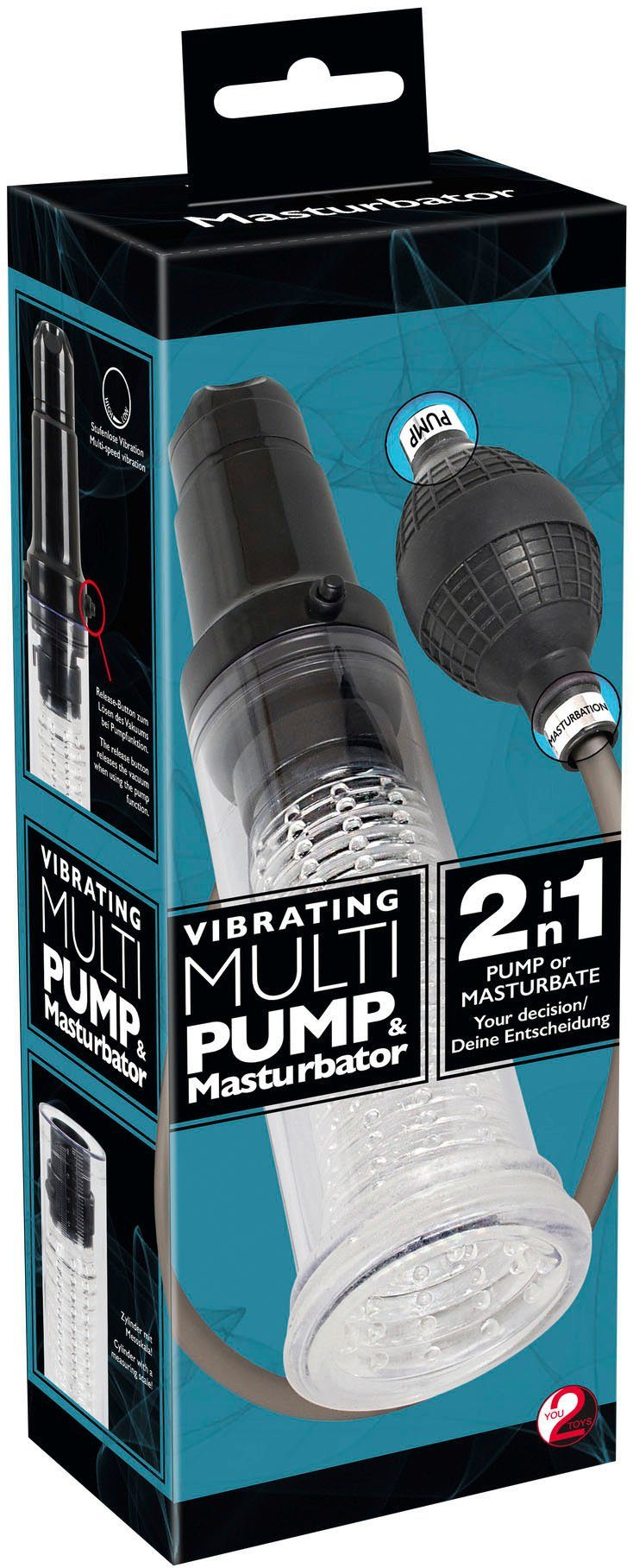 Masturbator Pump You2Toys & Penis-Ballhandpumpe Multi Vibrating
