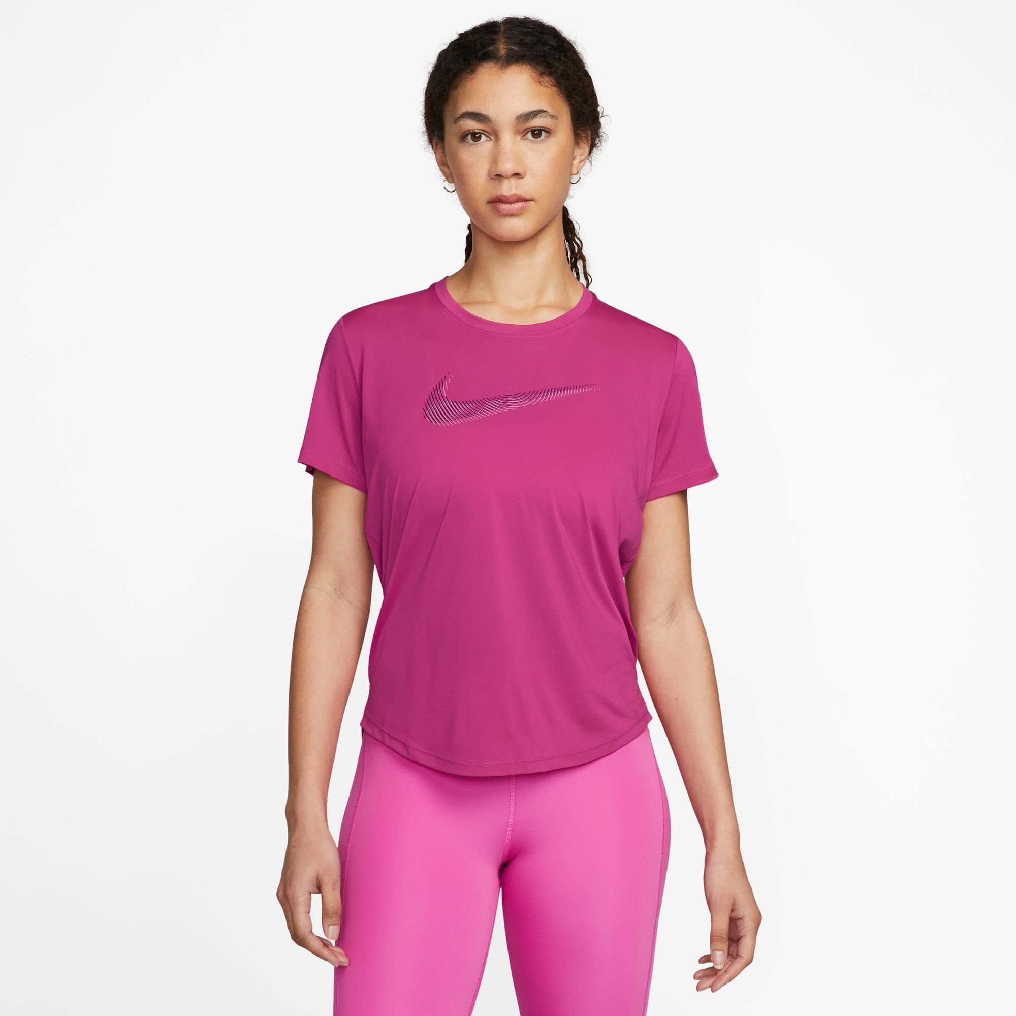 DRI-FIT TOP FIREBERRY/FIREBERRY SHORT-SLEEVE Nike RUNNING WOMEN'S Laufshirt SWOOSH