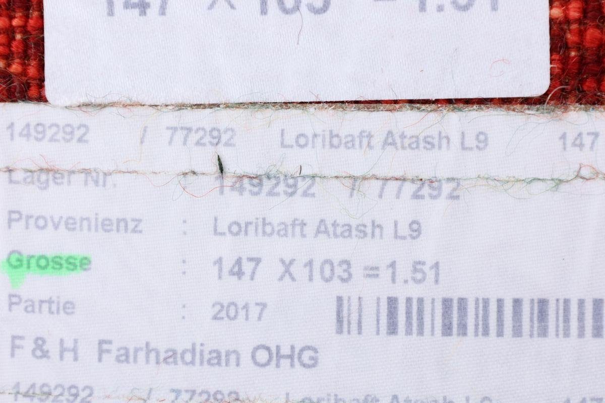 Atash Loribaft mm Nain Perser rechteckig, Trading, Moderner, 12 Orientteppich Handgeknüpfter Gabbeh 102x148 Höhe: