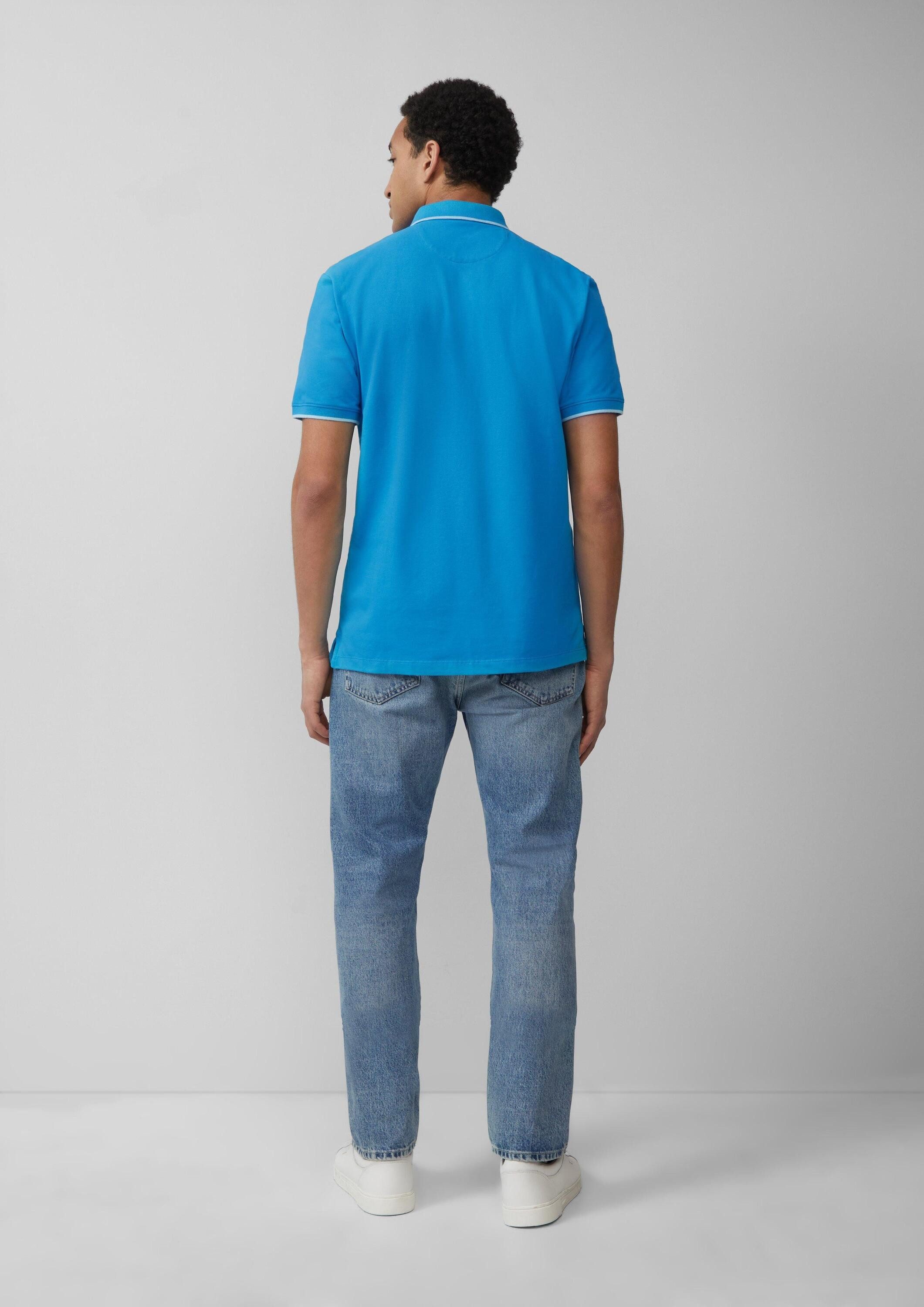 s.Oliver Kurzarmshirt Polo-Shirt Sportives Piqué-Poloshirt mit Kontrast-Details