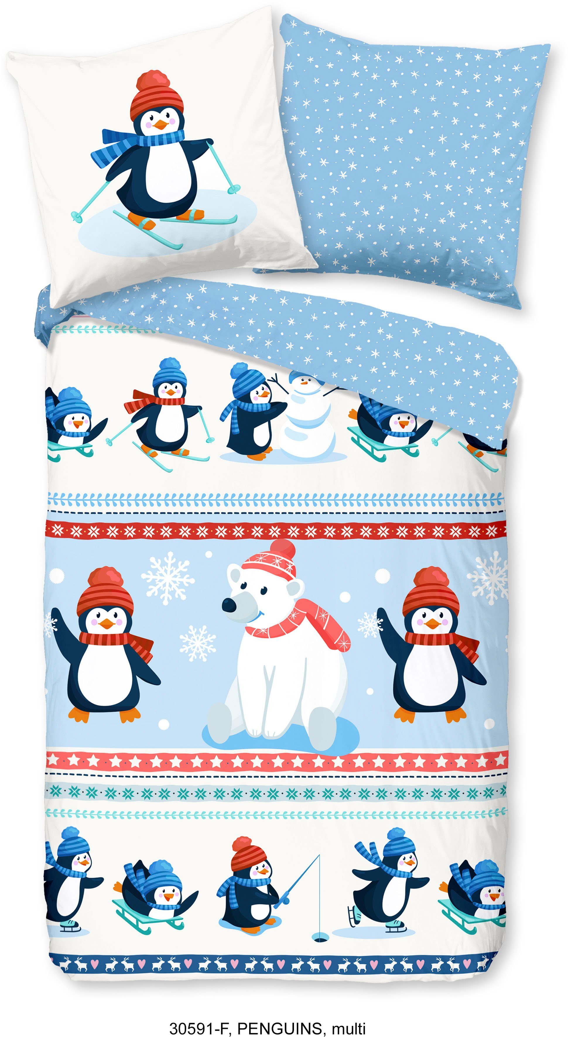 good morning Kinderbettwäsche Penguins, Biber, Flanell, 2 teilig, Biber, 13 günstig online kaufen