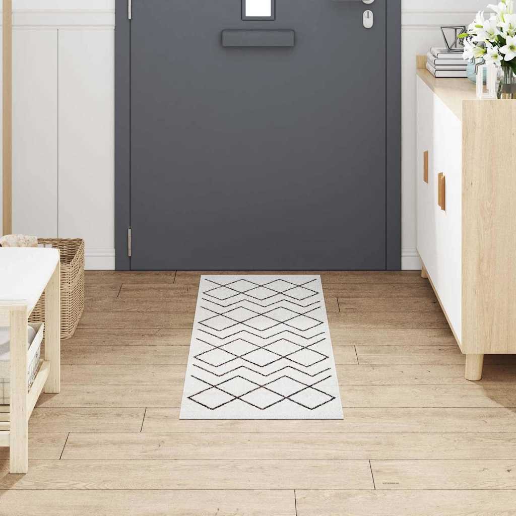 vidaXL Fußmatte Küchen Teppich Weiß 150 x 45 cm Samt, Rechteckig günstig online kaufen