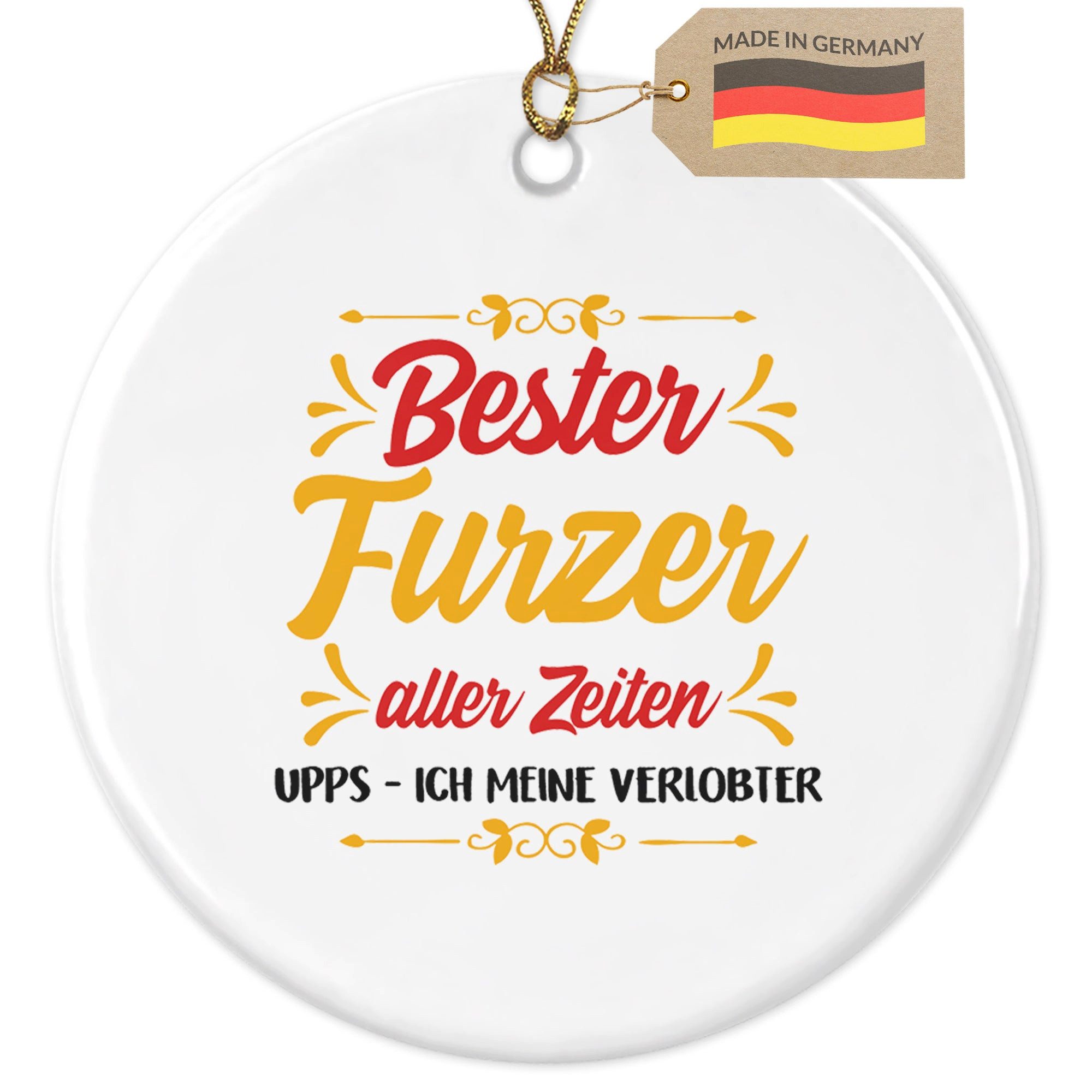 22Feels Weihnachtsbaumkugel Weihnachtsdeko Mann Verlobungsgeschenk Verlobter Groom To Be Anhänger, MADE IN GERMANY, KERAMIK