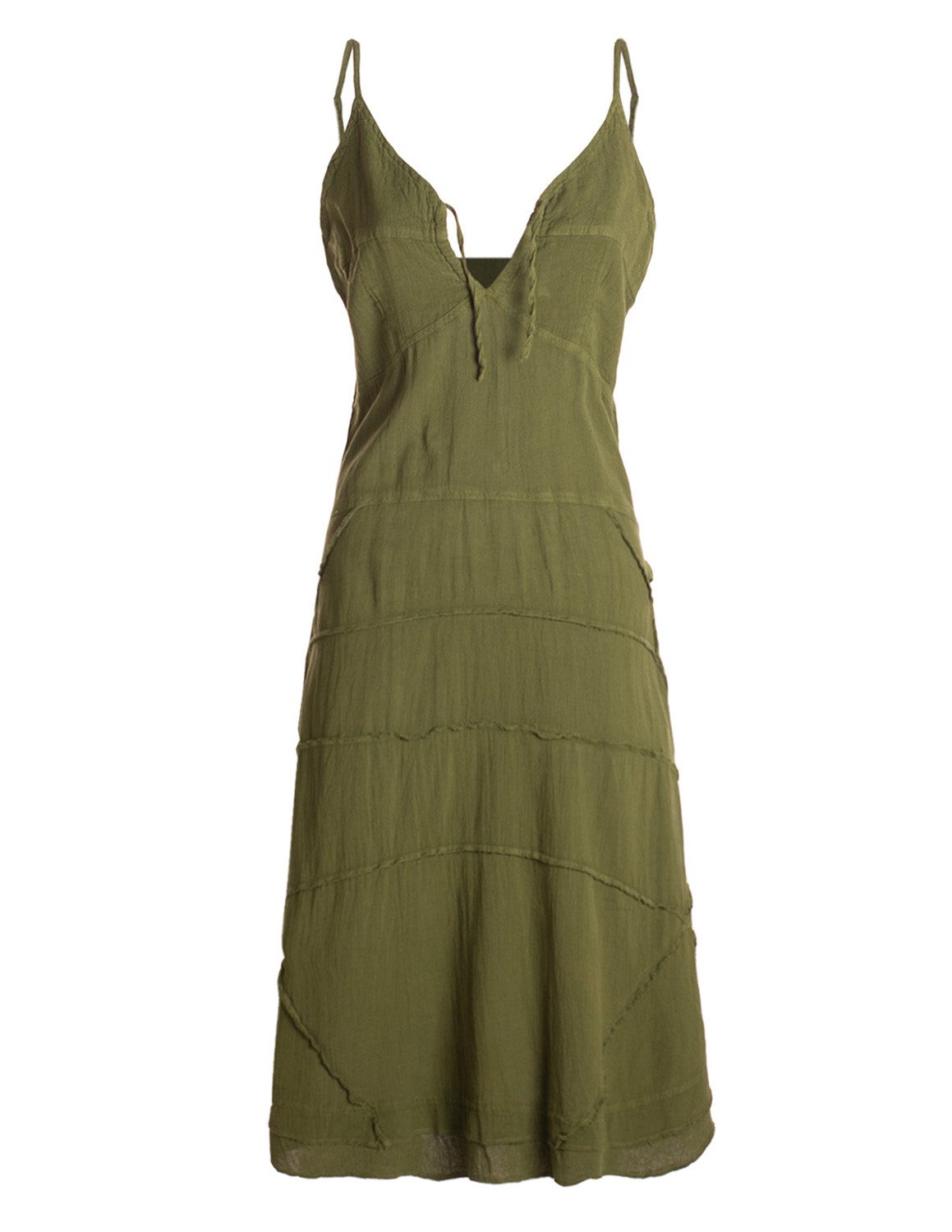 Sommerkleid Damen Kleid Handgewebt Baumwolle Spaghettiträger Schnürung