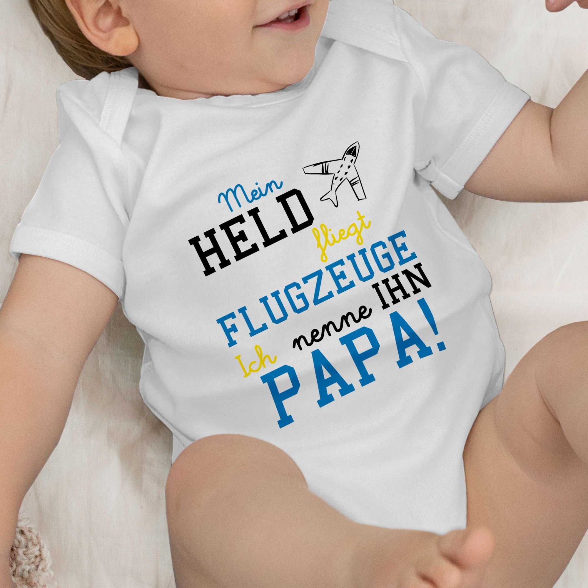 Baby Mein 1 Weiß Held Shirtracer Flugzeuge Sprüche fliegt Shirtbody