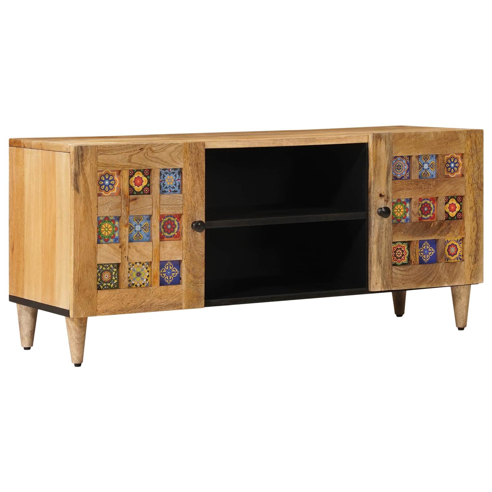 vidaXL TV-Schrank TV-Schränk mit Regal Natur 105 x 33 x 46 cm Massivholz (1-St)