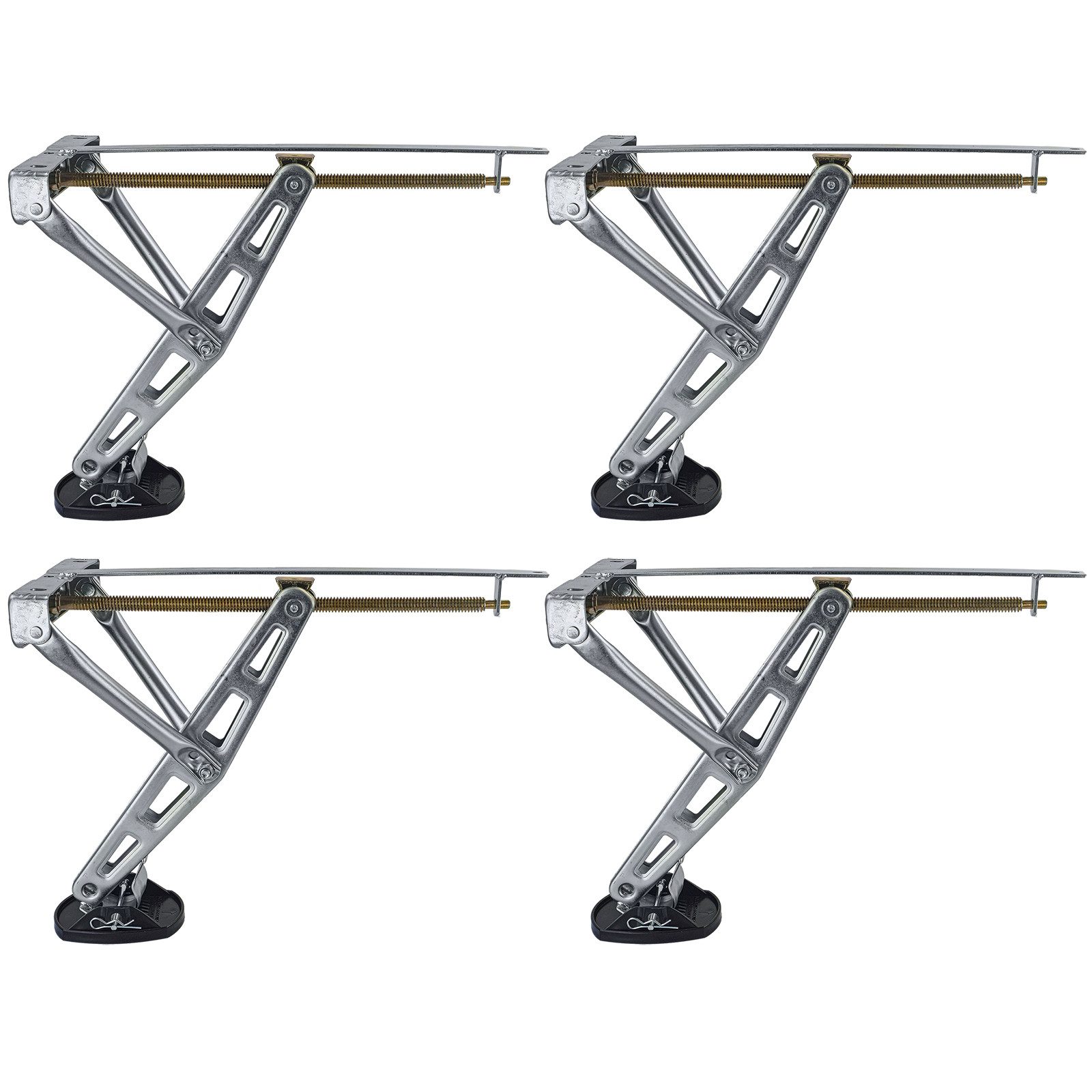 PKW-Anhänger Ausdrehstützen mit Stützplatten Kurbelstützen bis 580mm 4er Set