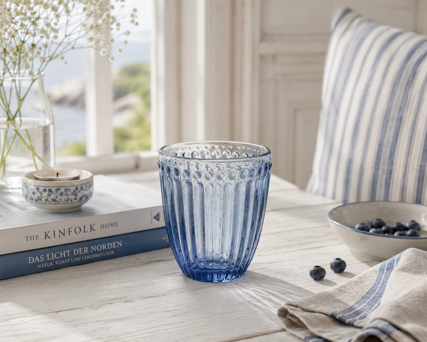 Greengate Glas GreenGate Wasserglas Alice Blau