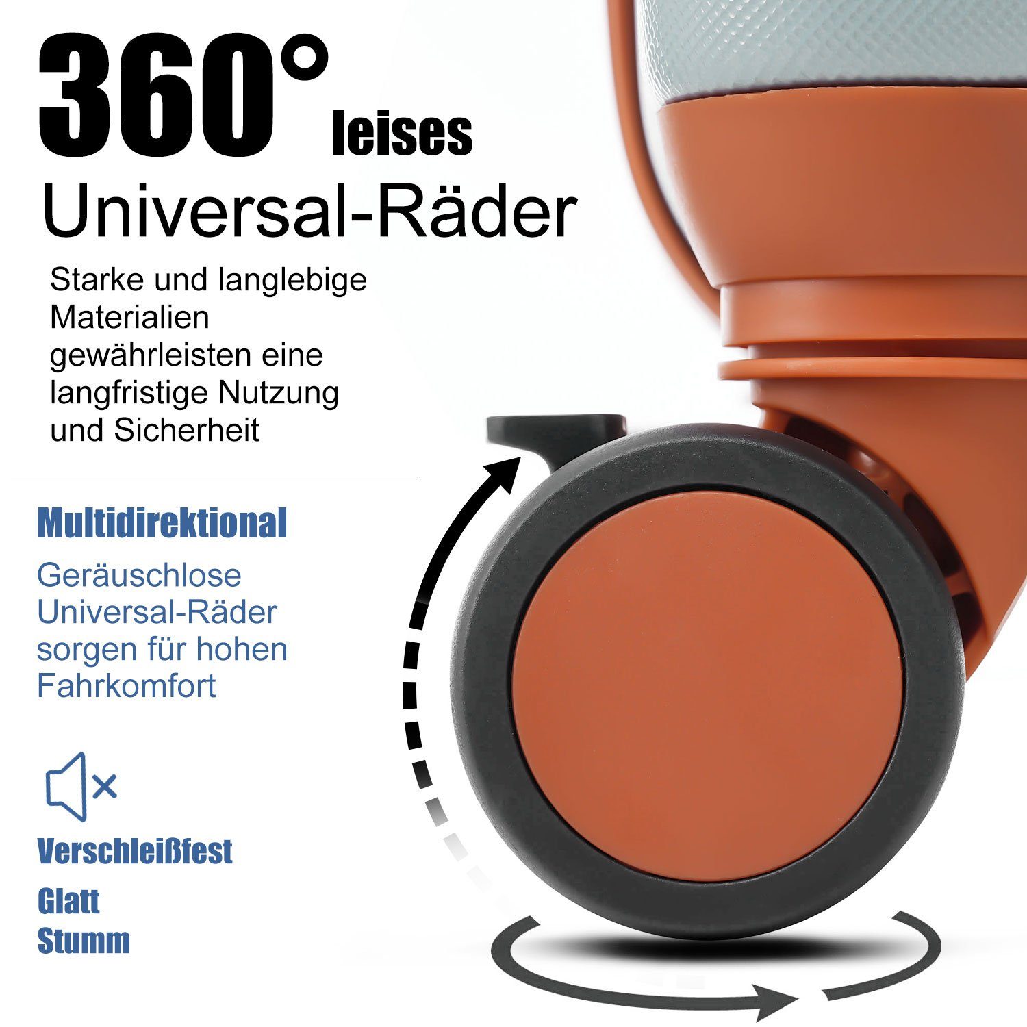 Flieks Hartschalen-Trolley, 4 Rollen, Handgepäck Koffer Reise Trolley Gepäck, erweiterbar, TSA-Schloss