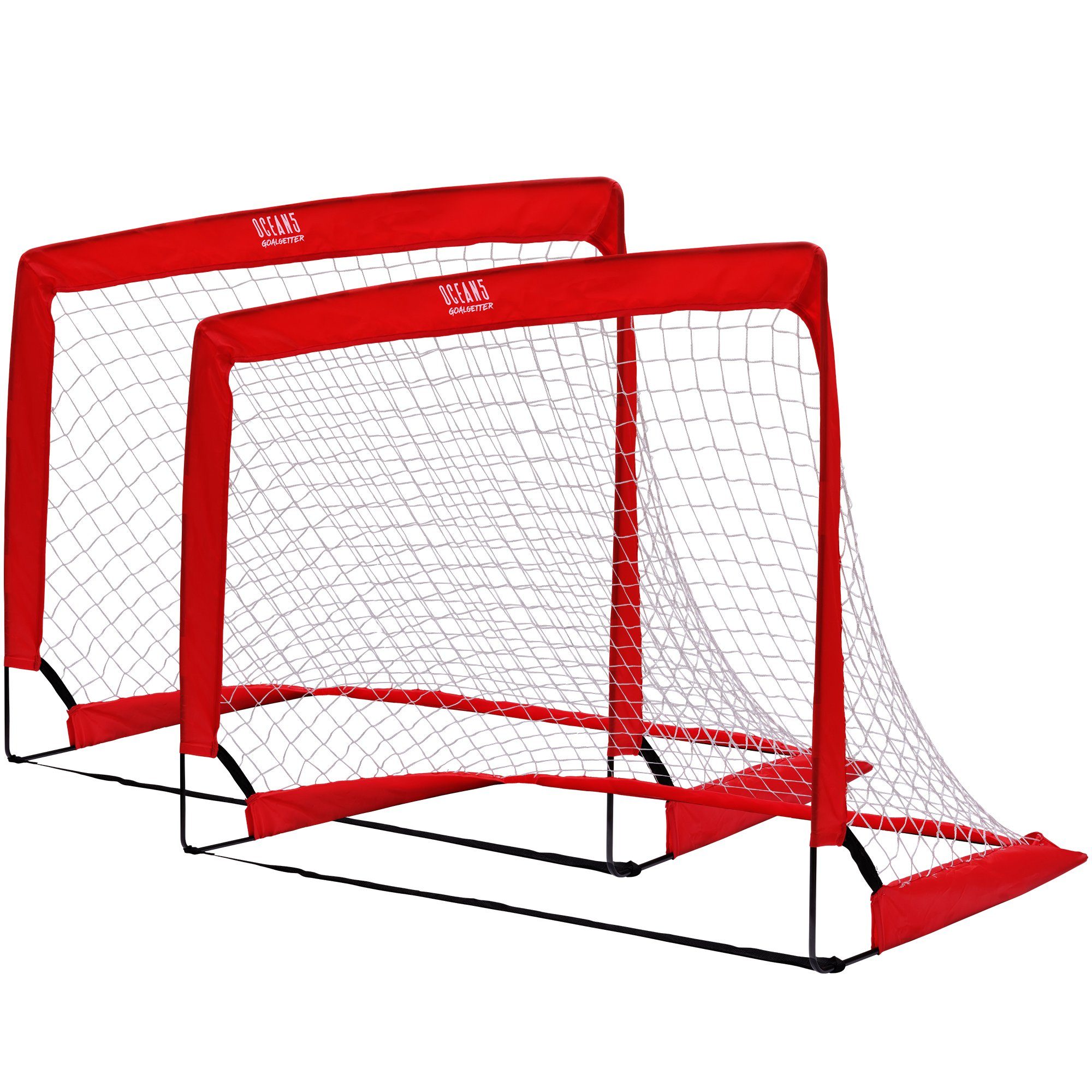 (Set, Fußballtor Set 2er Ocean5 Mini robust faltbar Goal und Rot Pop-Up 2 Fußballtor Tore), Goalgetter