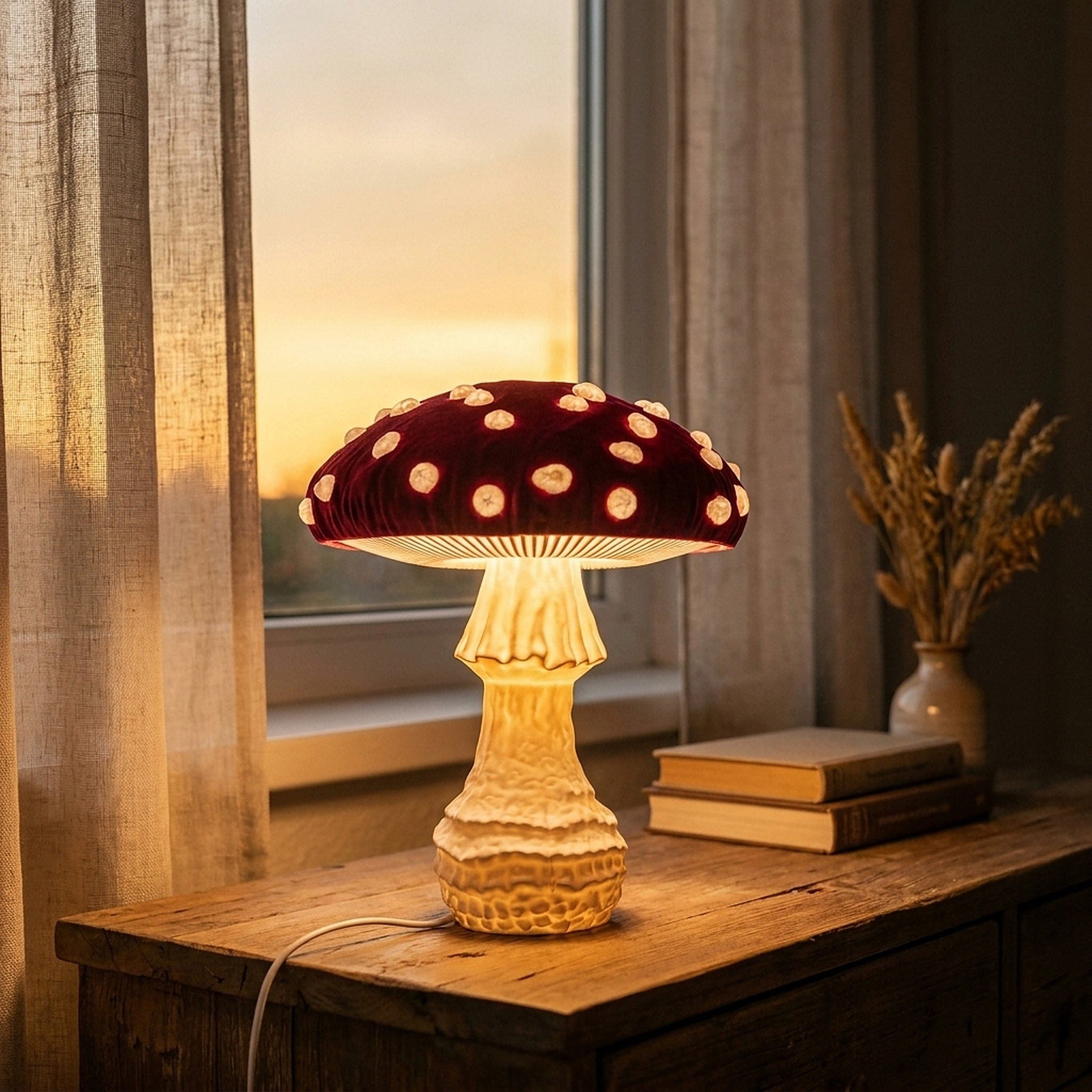 Roomberry LED Tischleuchte Fliegen Pilzlampe – Magische Tischlampe in Fliegenpilz-Design, LED wechselbar, Kalt-Weiß bis Warm-Weiß einstellbar, LED, dimmbar, Lic – Bild 2 von 5