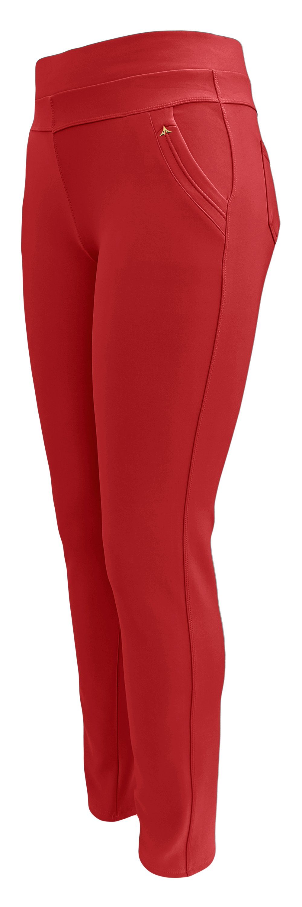Aurela Damenmode Schlupfhose Basic Damen Leggings angenehme Haus- oder Freizeithose Classic (1-tlg) modernes Design, auch in großen Größen erhältlich, mit Komfortbund Rot