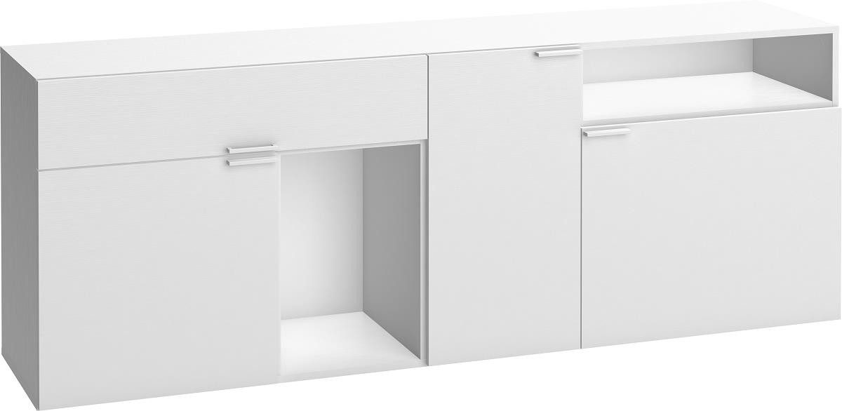 99rooms Kommode Dakkara II Weiß (Sideboard, Standschrank), mit Soft-Close Funktion, viel Stauraum, aus Holzwerkstoff