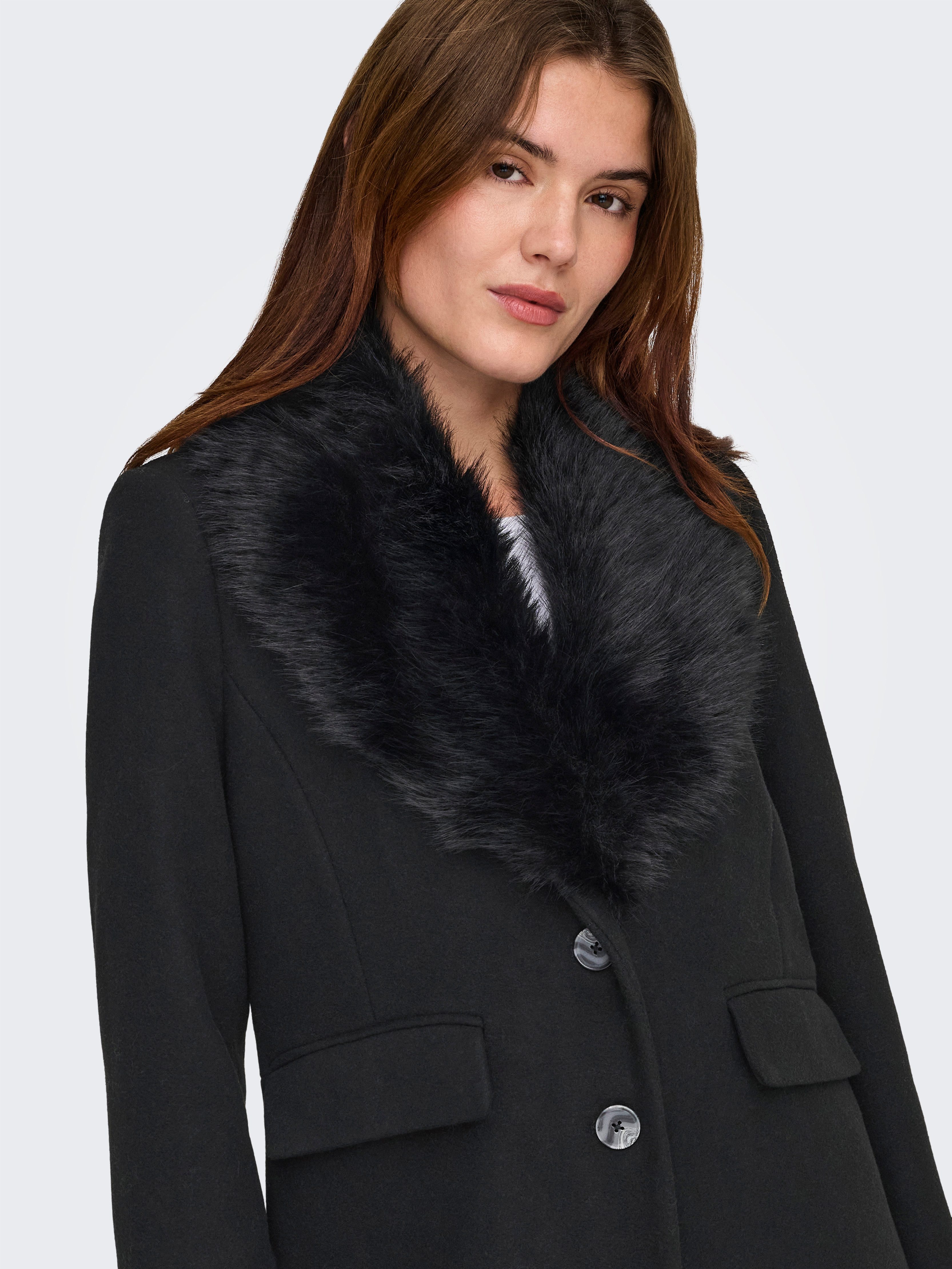 ONLY Langmantel ONLANNIE LIFE FUR COLLAR COAT CC OTW günstig online kaufen