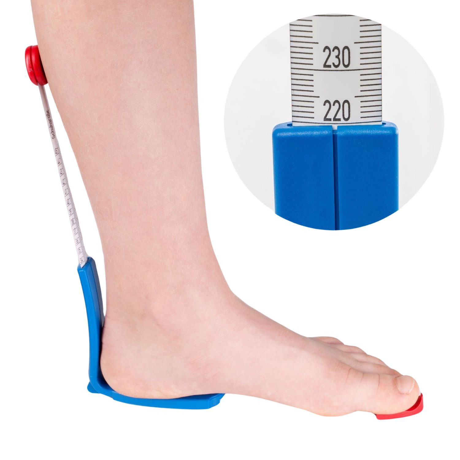 Plus 12 Messschieber - Optimal für Kinderfüße, Schuhmessgerät, Blaues Fußmessgerät, Markenunabhängig einsetzbar