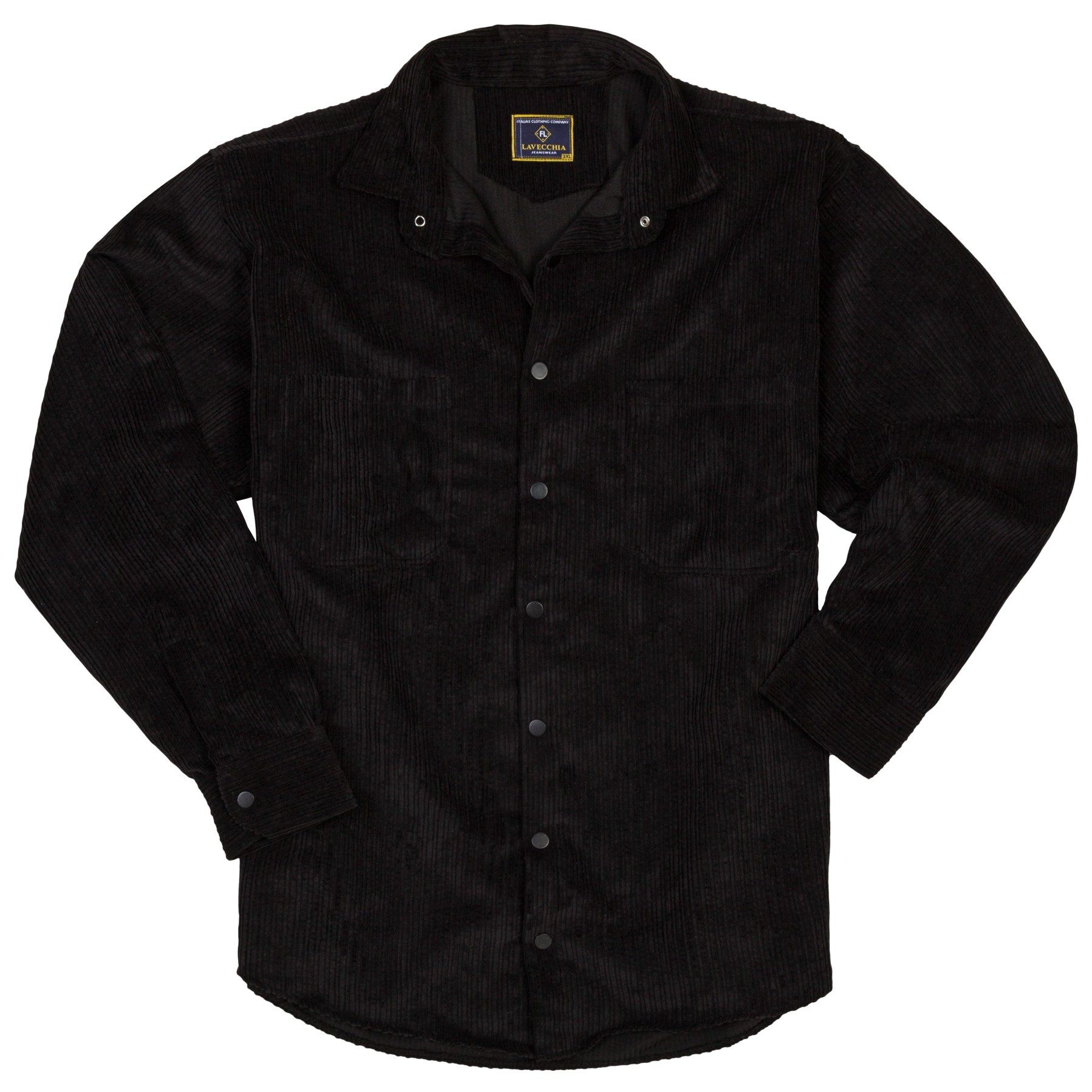 Lavecchia Langarmhemd Lavecchia Herren Cordhemd LV-5578 (Schwarz, 6XL) Herr günstig online kaufen