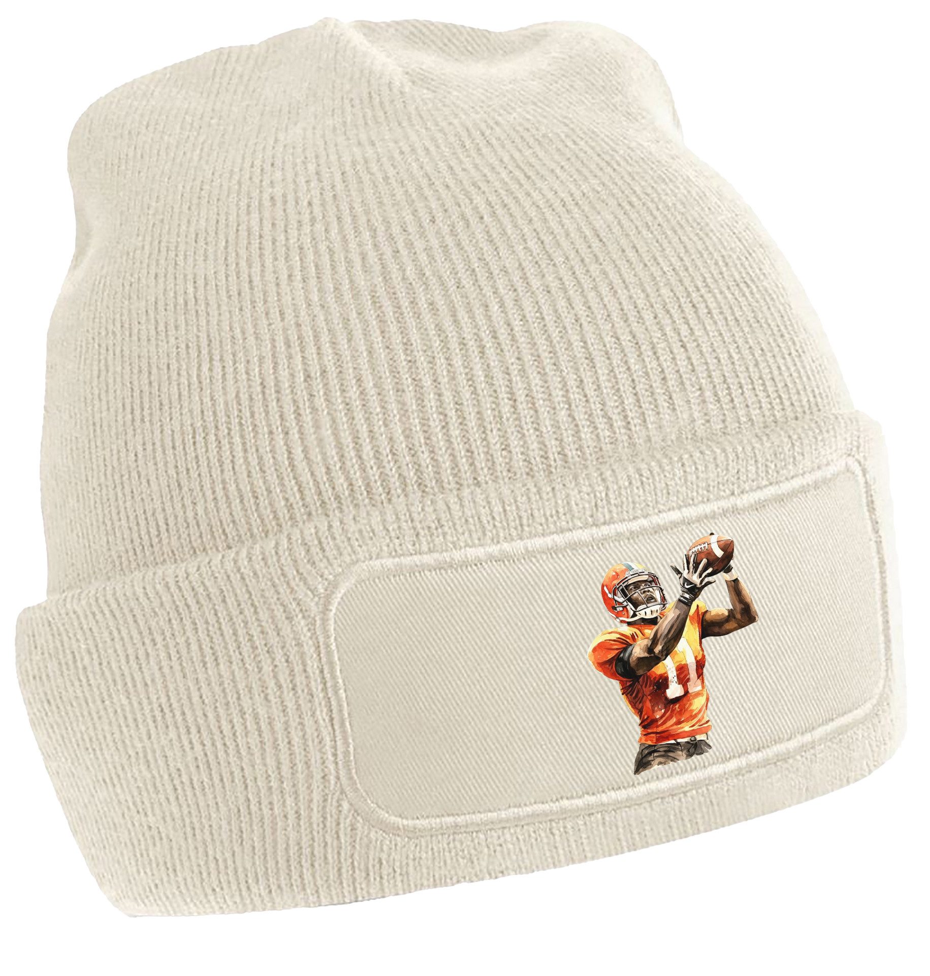 Strickmütze für kalte Tage - Beanie mit American Football Print