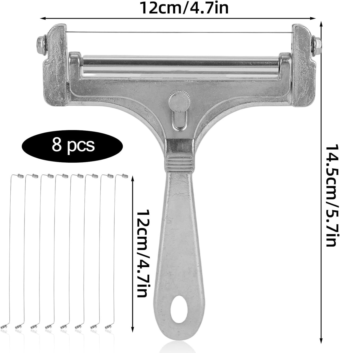 Gemüseschneider Käseschneider Edelstahl Käsehobel mit Draht und 8 Ersatzdrähten