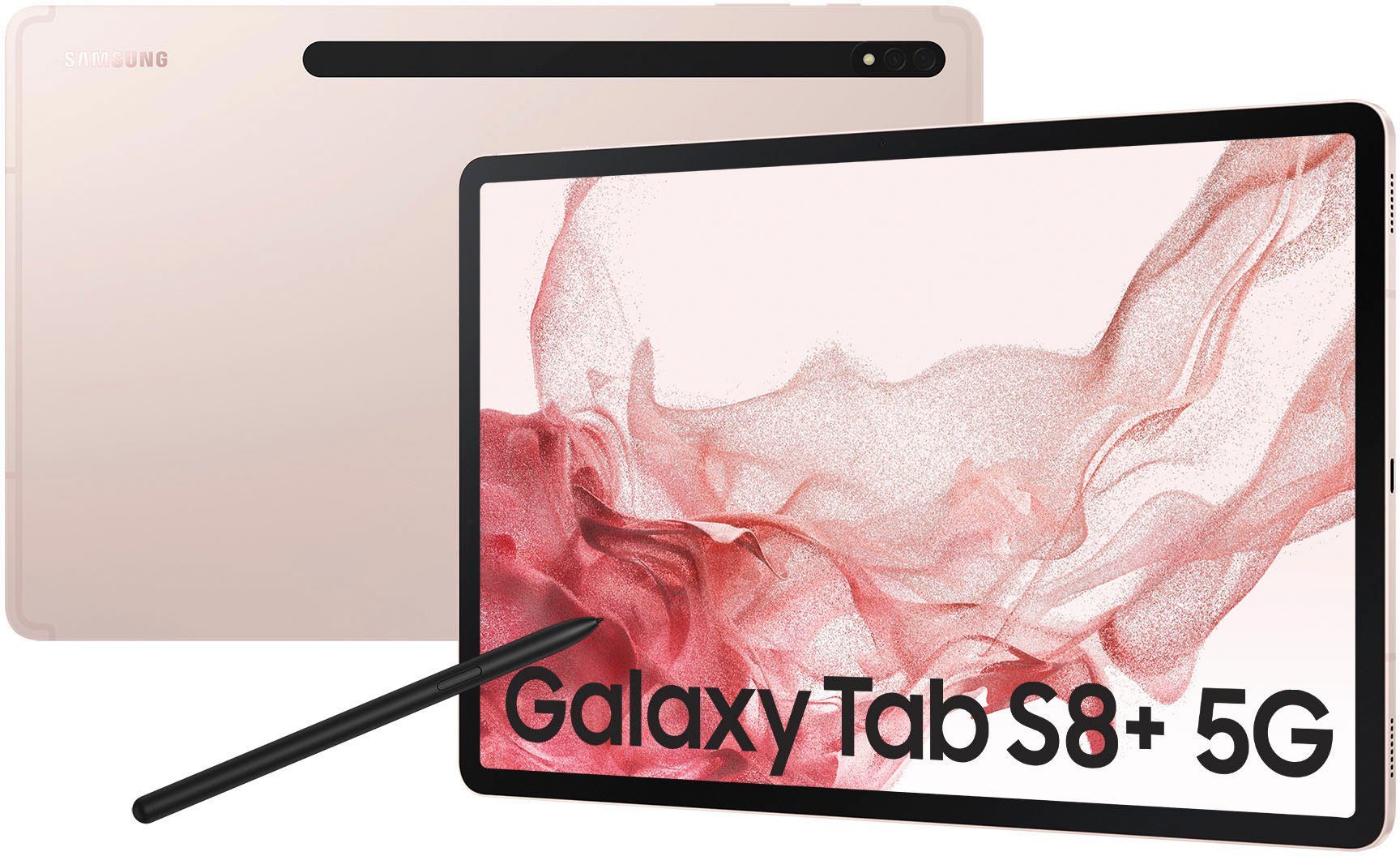 Tablet UI,Knox, Gold Android,One 5G) Samsung Tab (12,4", GB, 5G Pink Galaxy S8+ 256